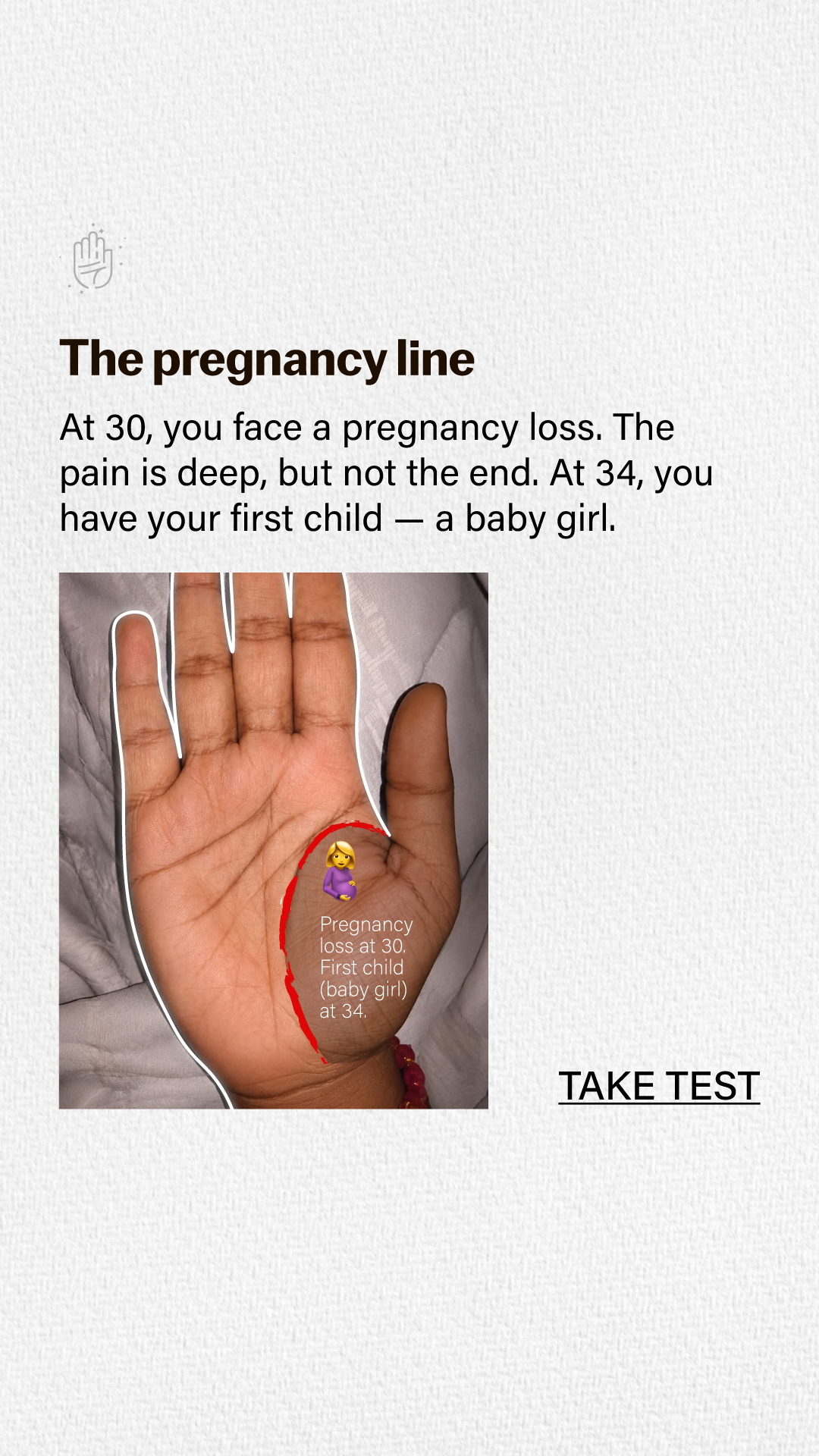Palm reading insights Facebook ad