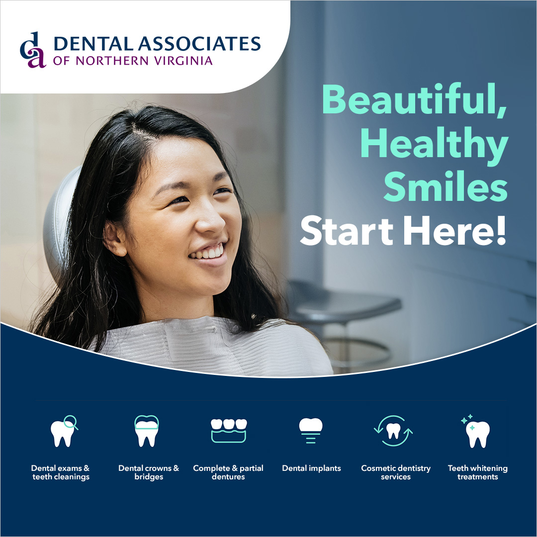 Dental Associates of Northern Virginia Facebook ad: Brighten Your Smile, FREE Whitening Kit for New Patients!