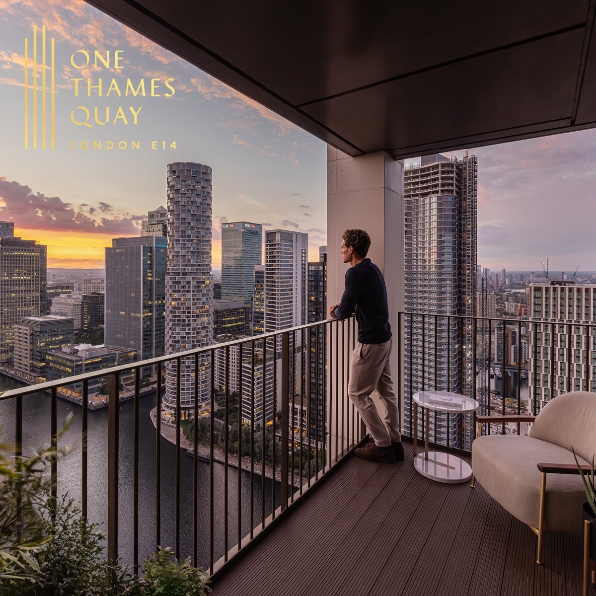 One Thames Quay Facebook ad: Fantastic apartments, all with water views.