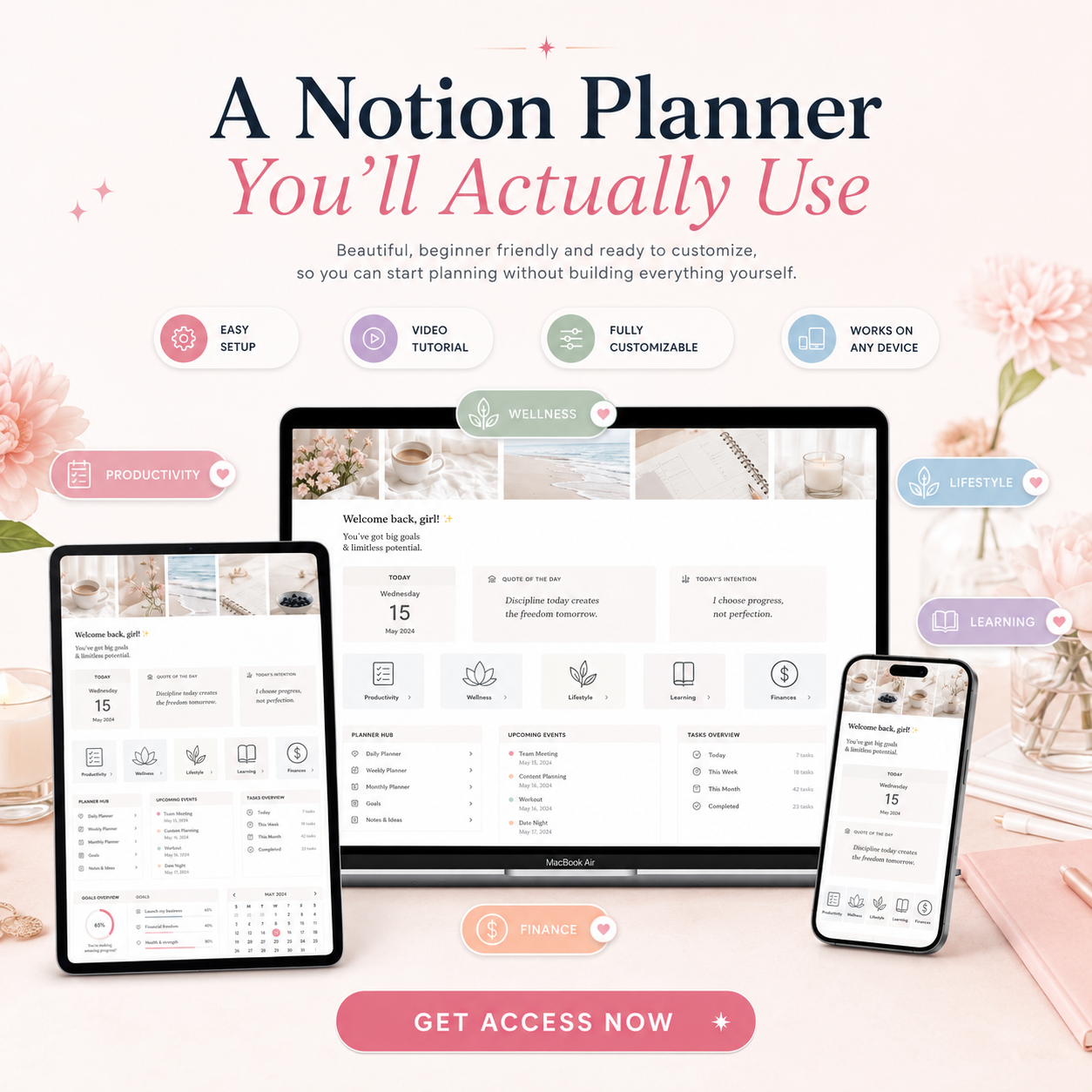 Her Notion Planner Facebook ad