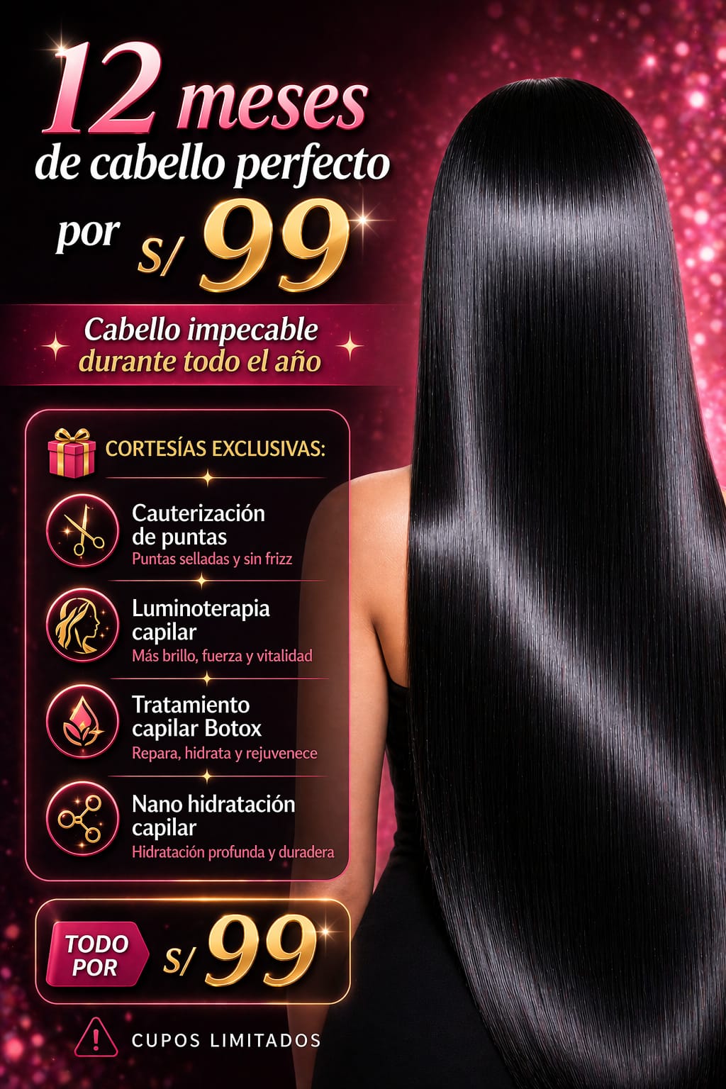 Magic Nails Spa Facebook ad: 12 MESES s/. 99 LACEADO
