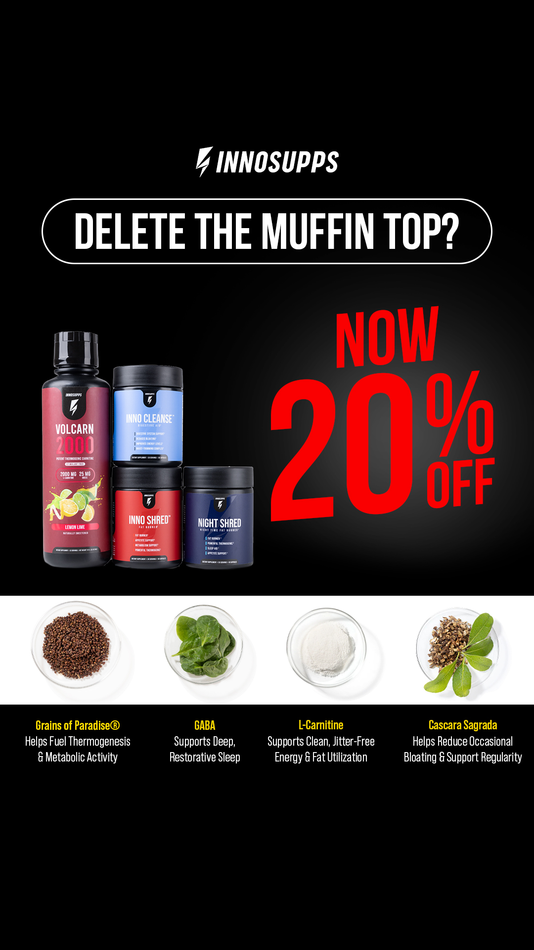 Inno Supps Inno Shred Facebook ad