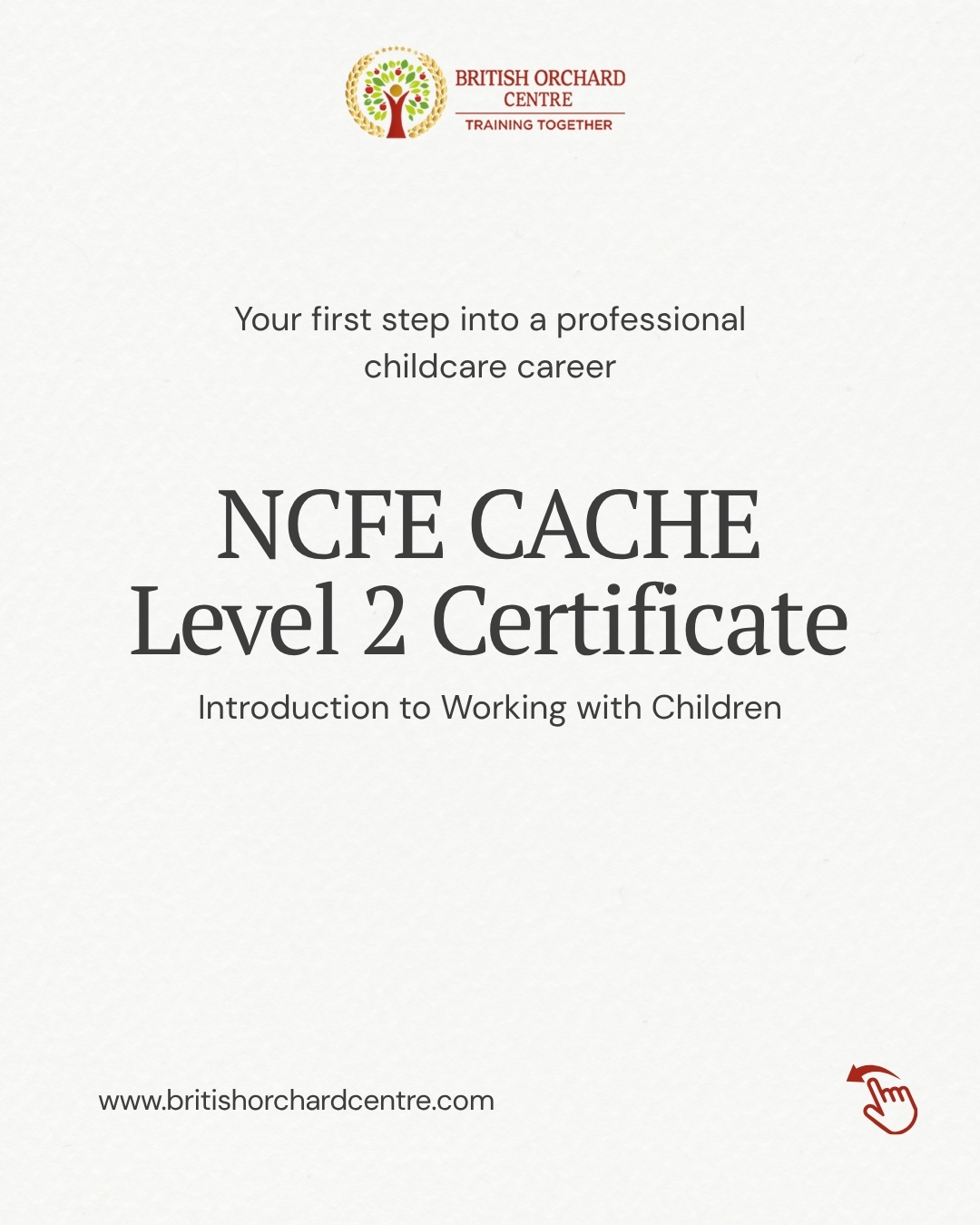 British Orchard Centre UAE Facebook ad: Every childcare professional starts somewhere.