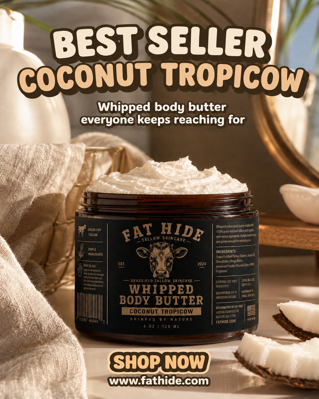 Fat Hide Facebook ad: Grass-Fed Tallow Balm