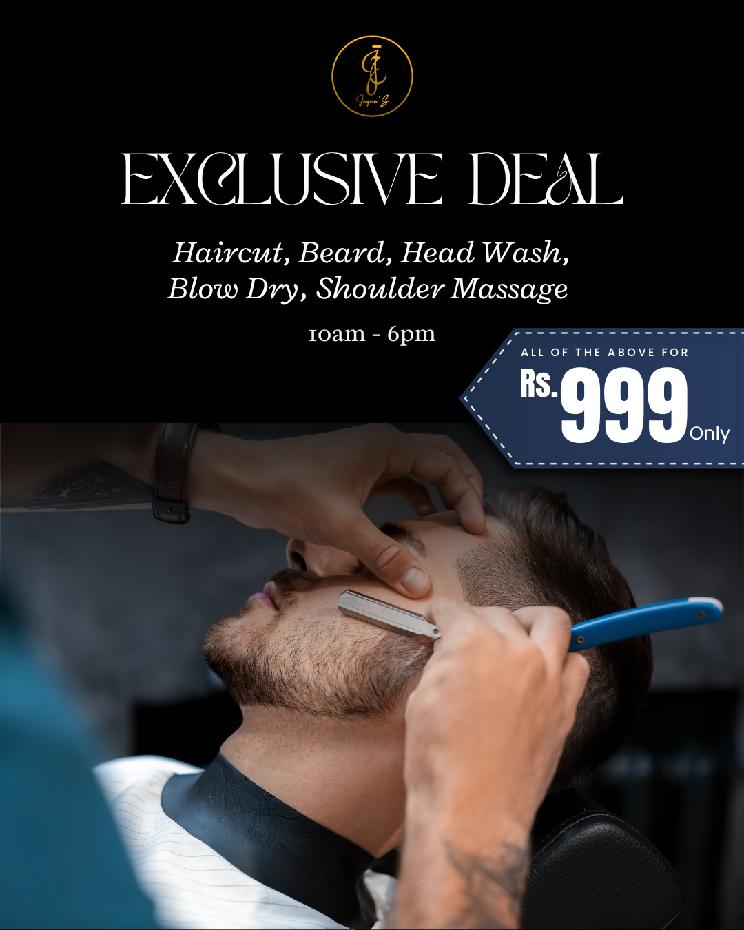 Jugnus Gents Gujranwala Facebook ad: Complete Men's Grooming Package Only Rs. 999