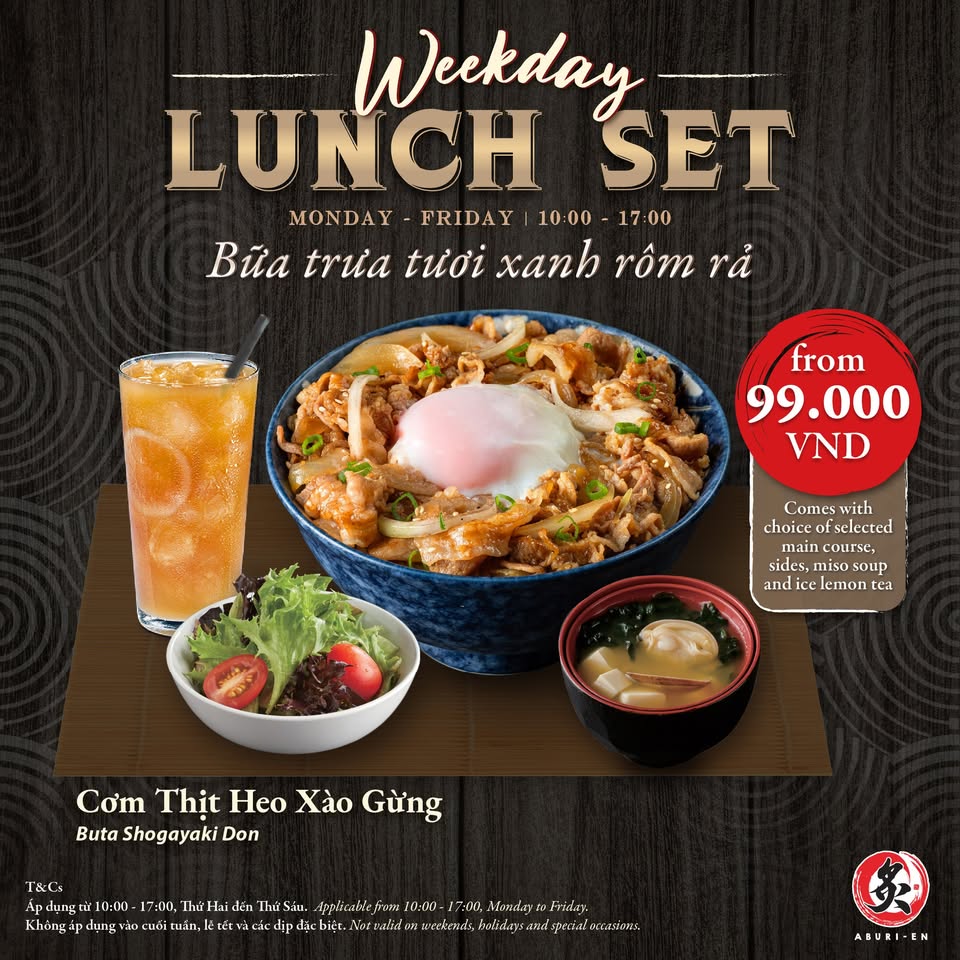 Aburi-EN Vietnam Facebook ad: Bạn đang tìm kiếm một bữa trưa tiện…