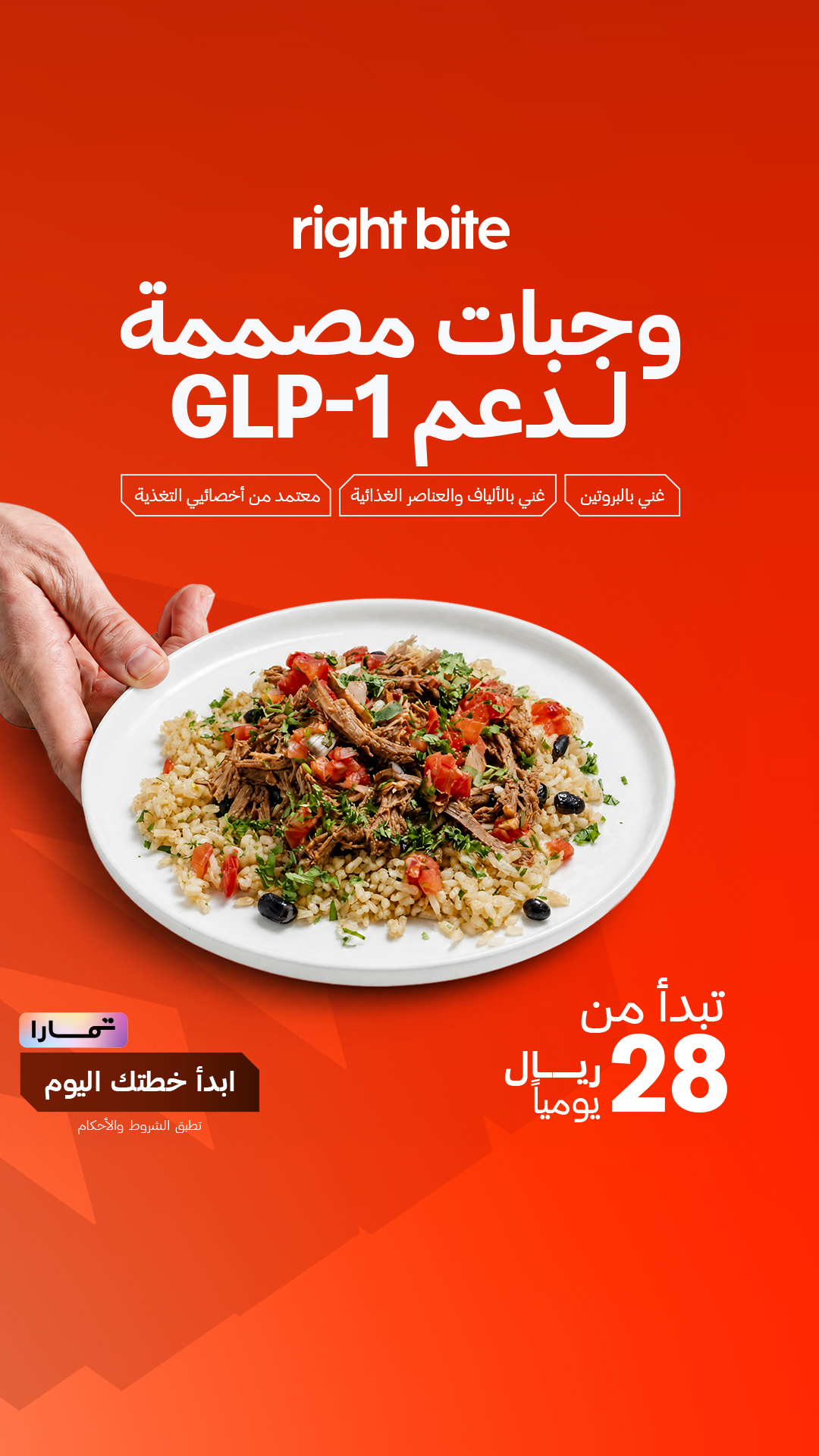 Right Bite KSA رايت بايت Facebook ad: مصممة لـ GLP-1