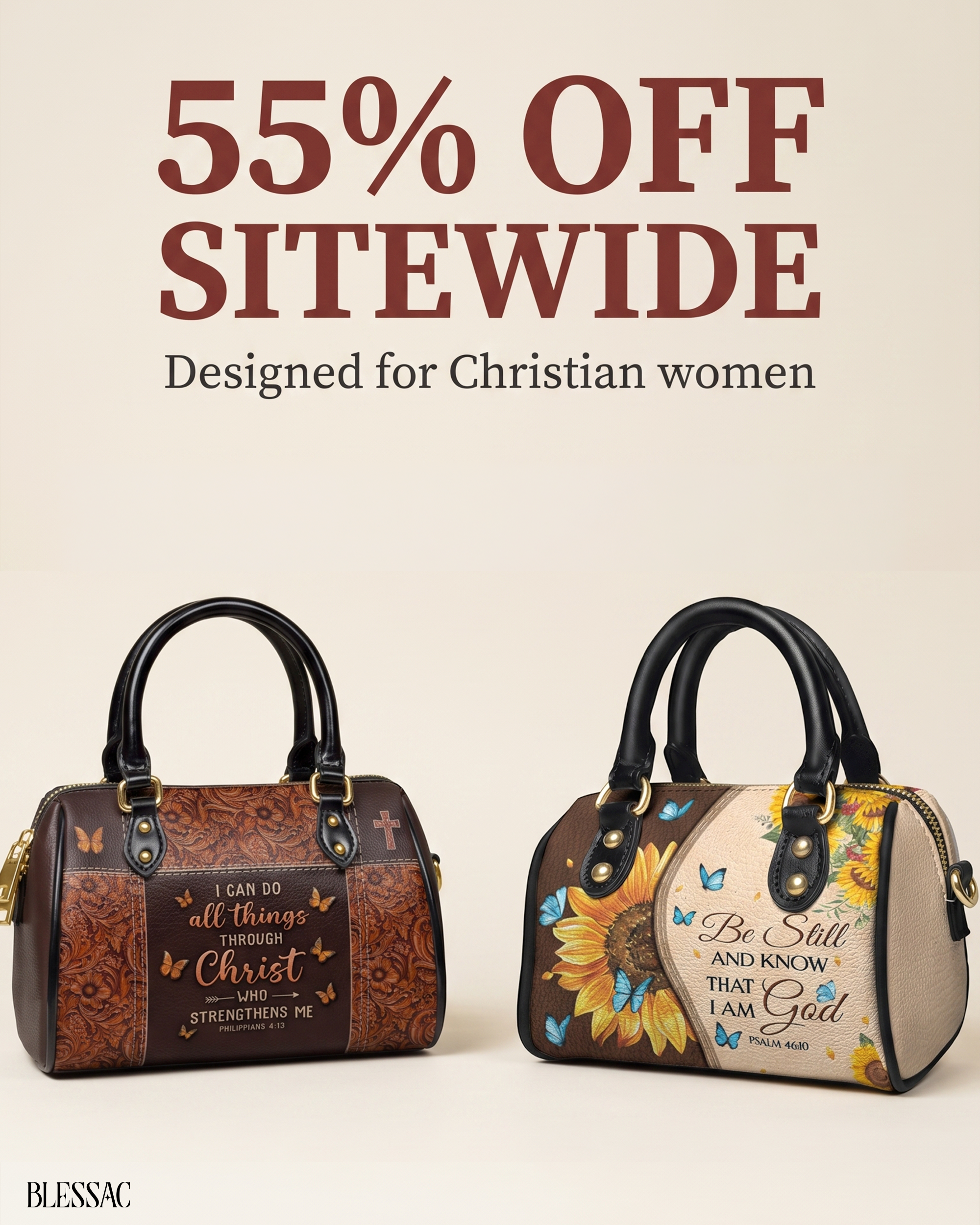 Blessac - Leather Handbags Inspired by Bible Verses Facebook ad