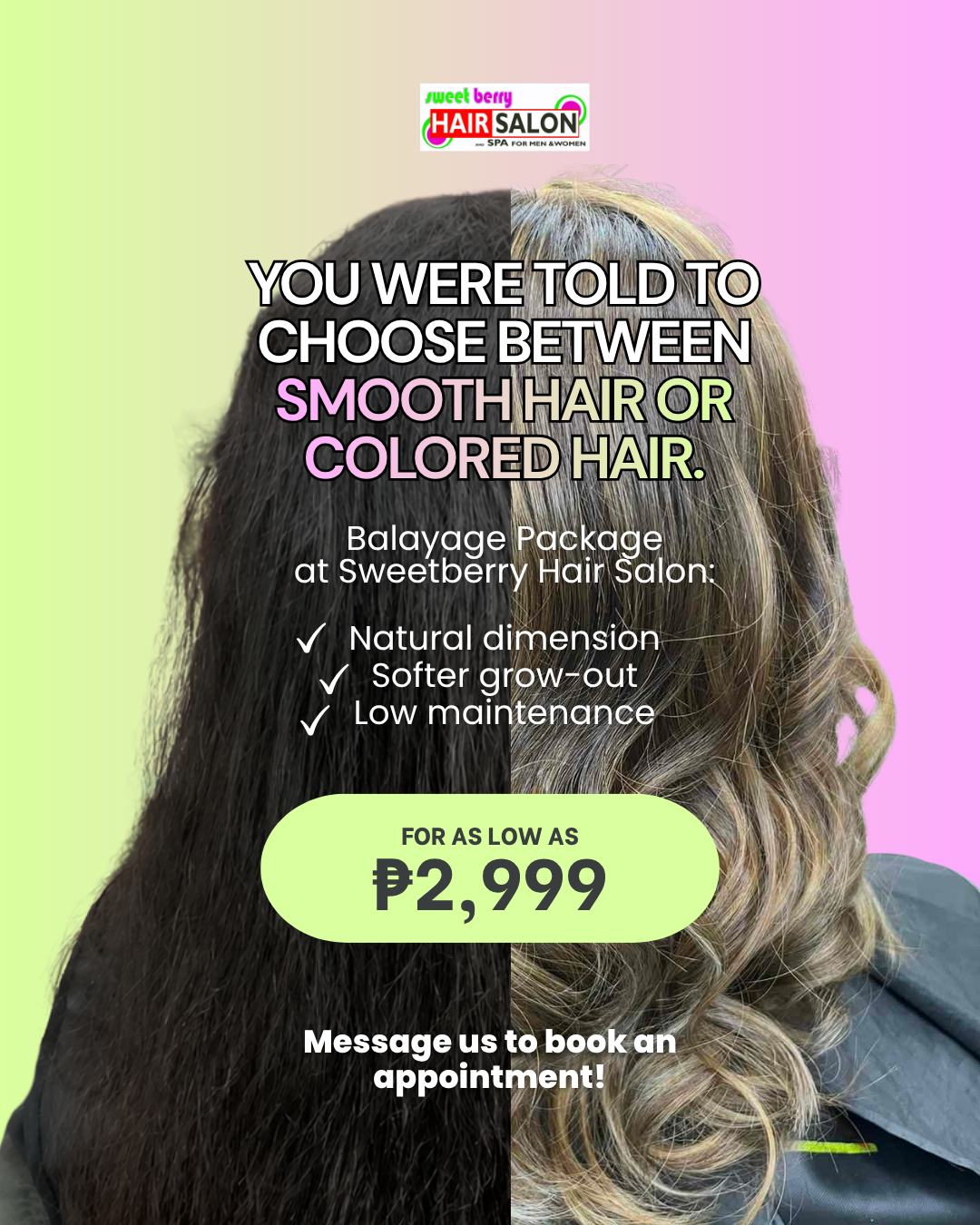 Sweetberry Hair Salon Facebook ad: Inquire now!