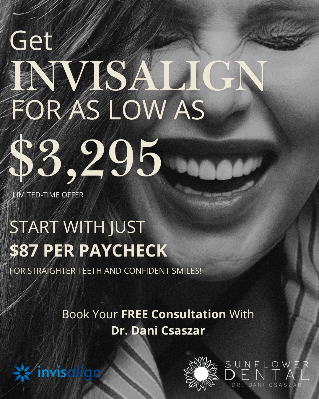 Sunflower Dental Facebook ad: Edwardsville: Get Invisalign As Low As $3,295 + Free…