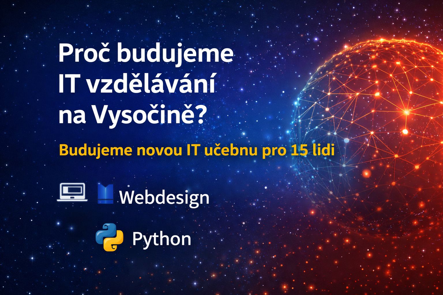 Move on Academy Facebook ad: Proč budujeme IT vzdělávání na Vysočině?