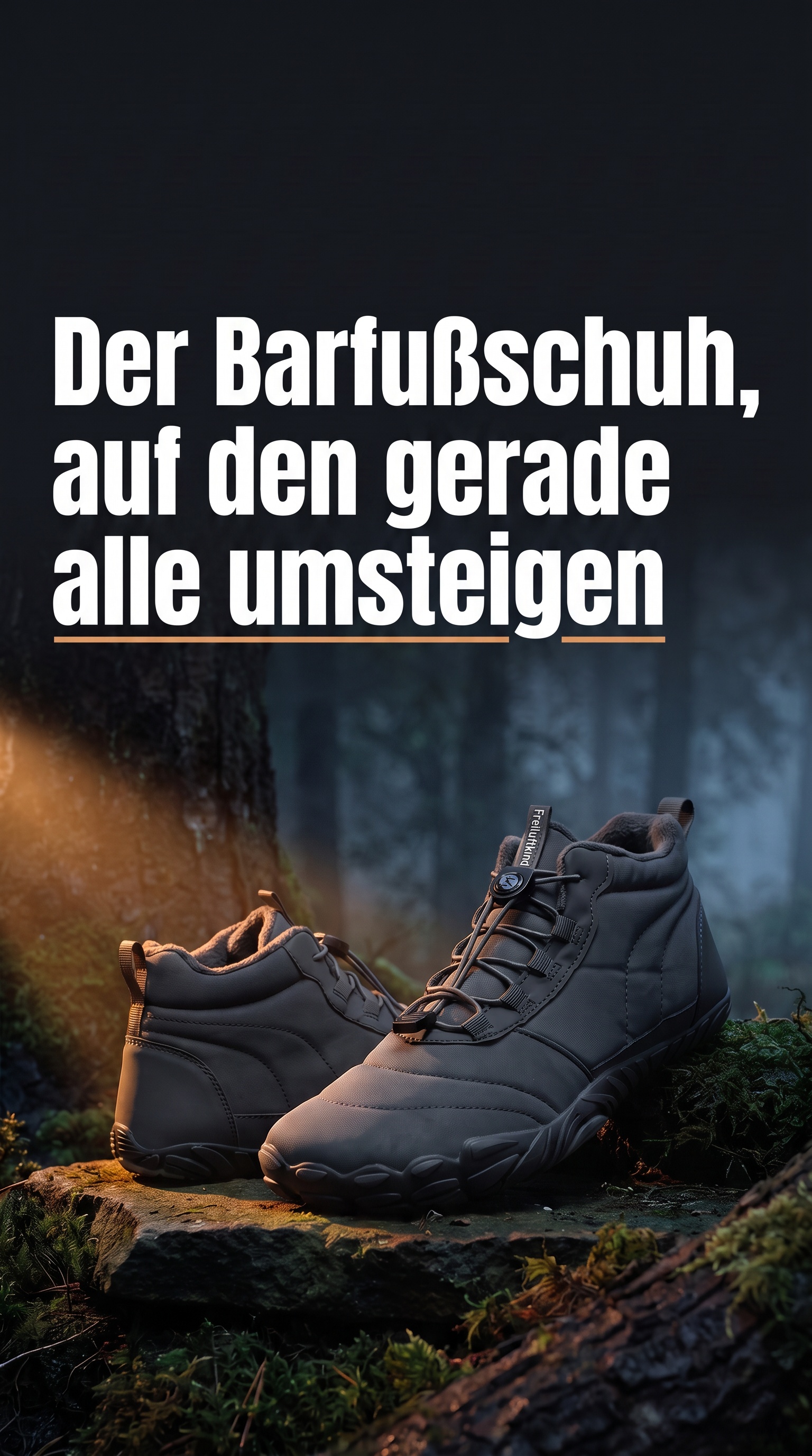 Freiluftkind Facebook ad: Kepler: Barfußgefühl, das Regen und Kälte trotzt