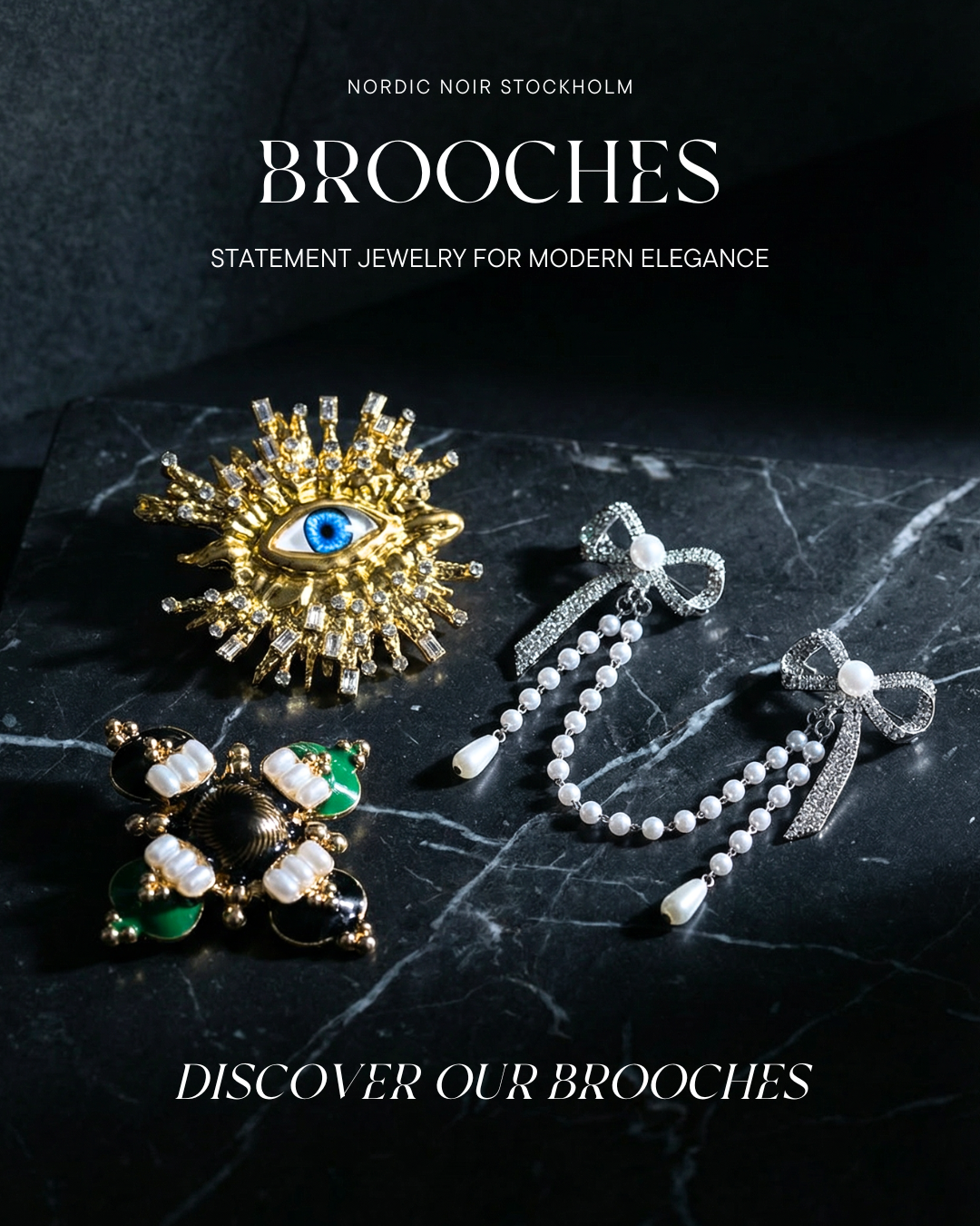 Nordic Noir Facebook ad: Jewelry that speaks