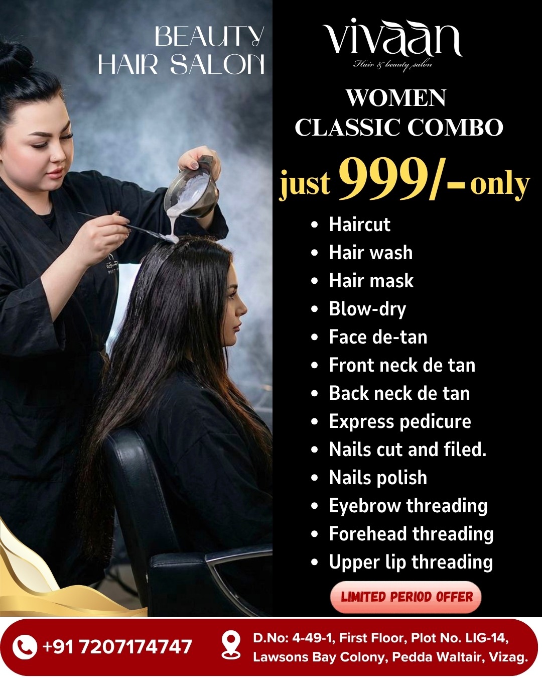 Vivaan hair beauty Facebook ad: Full Beauty Combo @ Just ₹999