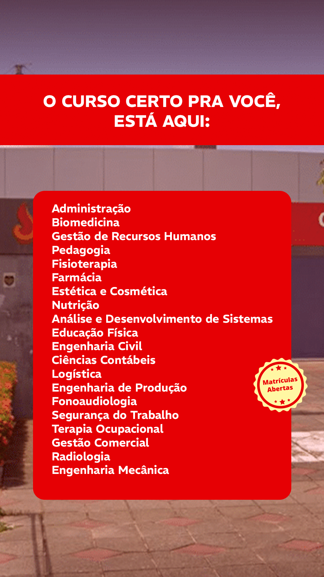 Faculdade UNIME Facebook ad from Apr 20, 2026