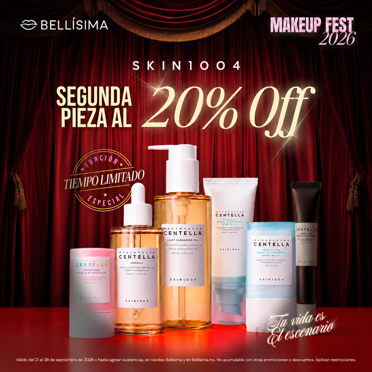 Bellisima Facebook ad: TU SEGUNDO SKIN1004 TIENE 20% OFF