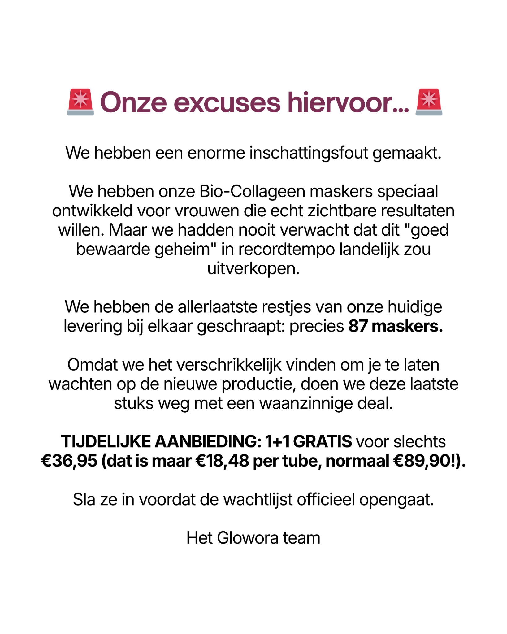 Glowora Facebook ad
