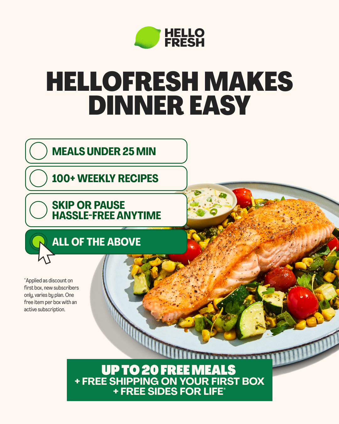 HelloFresh Facebook ad