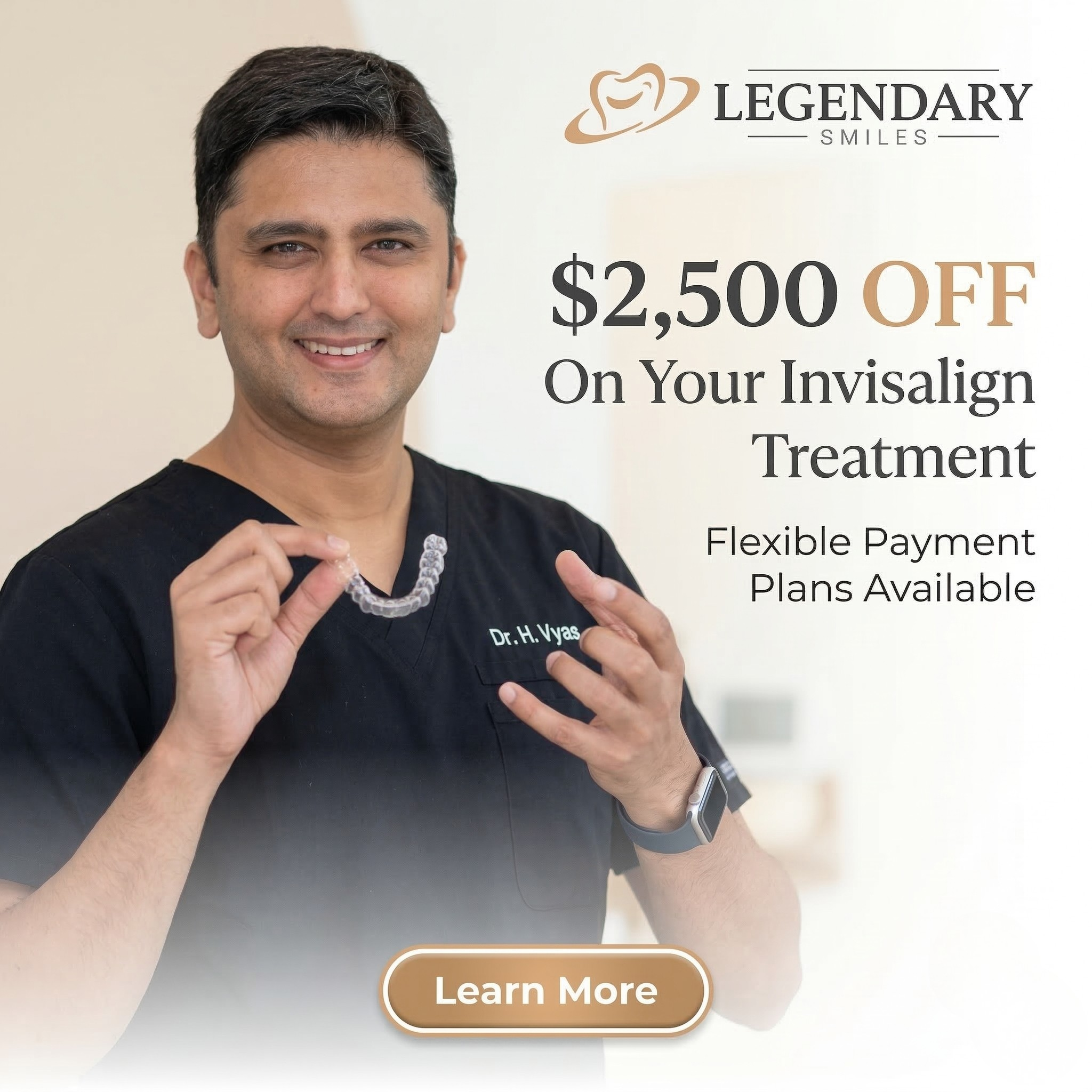 Legendary Smiles Havertown Facebook ad: $2500 OFF Invisalign Special Is Here!