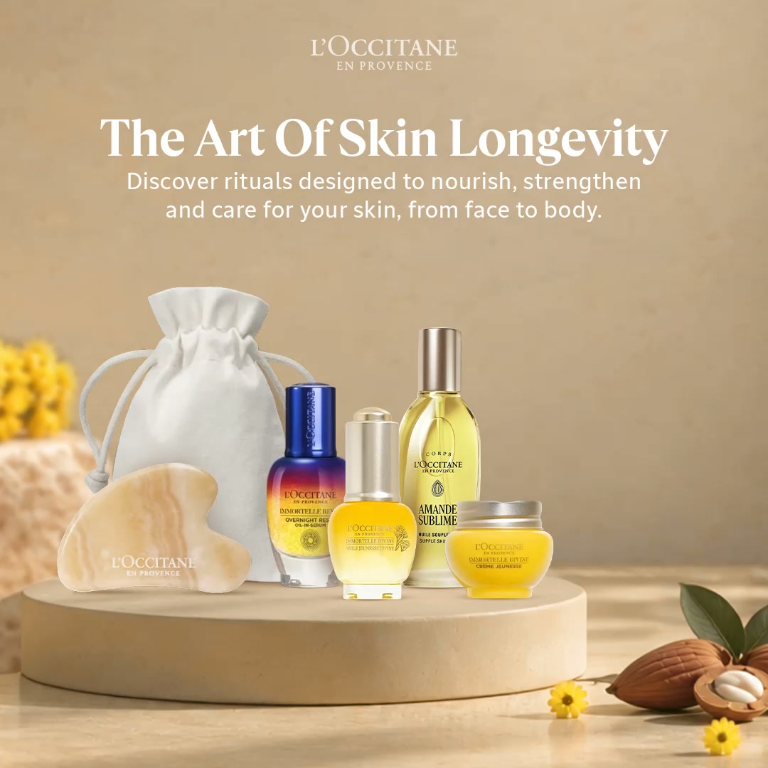 L'OCCITANE en Provence Facebook ad: Art of Skin Longevity