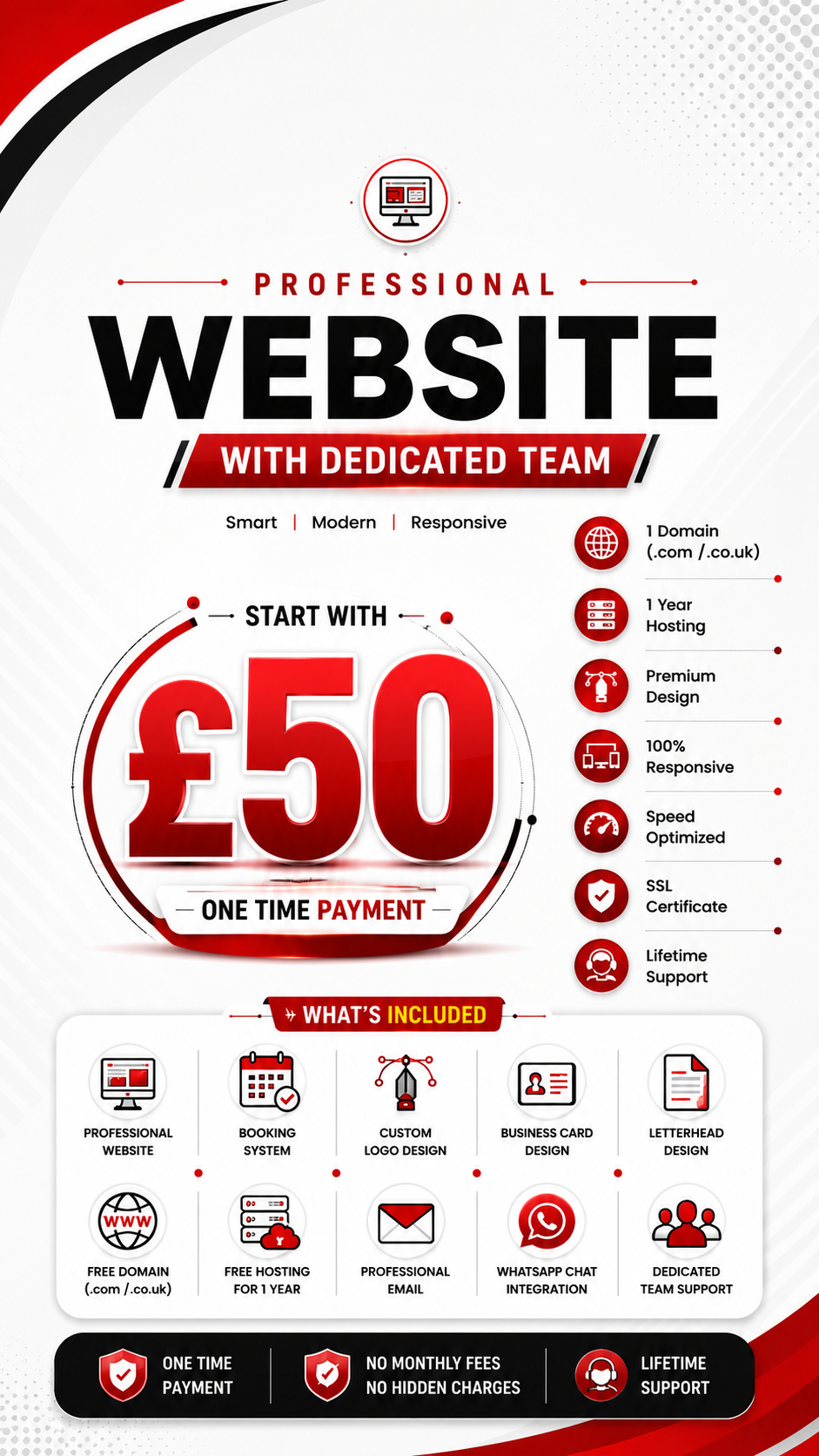 Dionix Facebook ad: Website with a Dedicated Team, From Just £50!