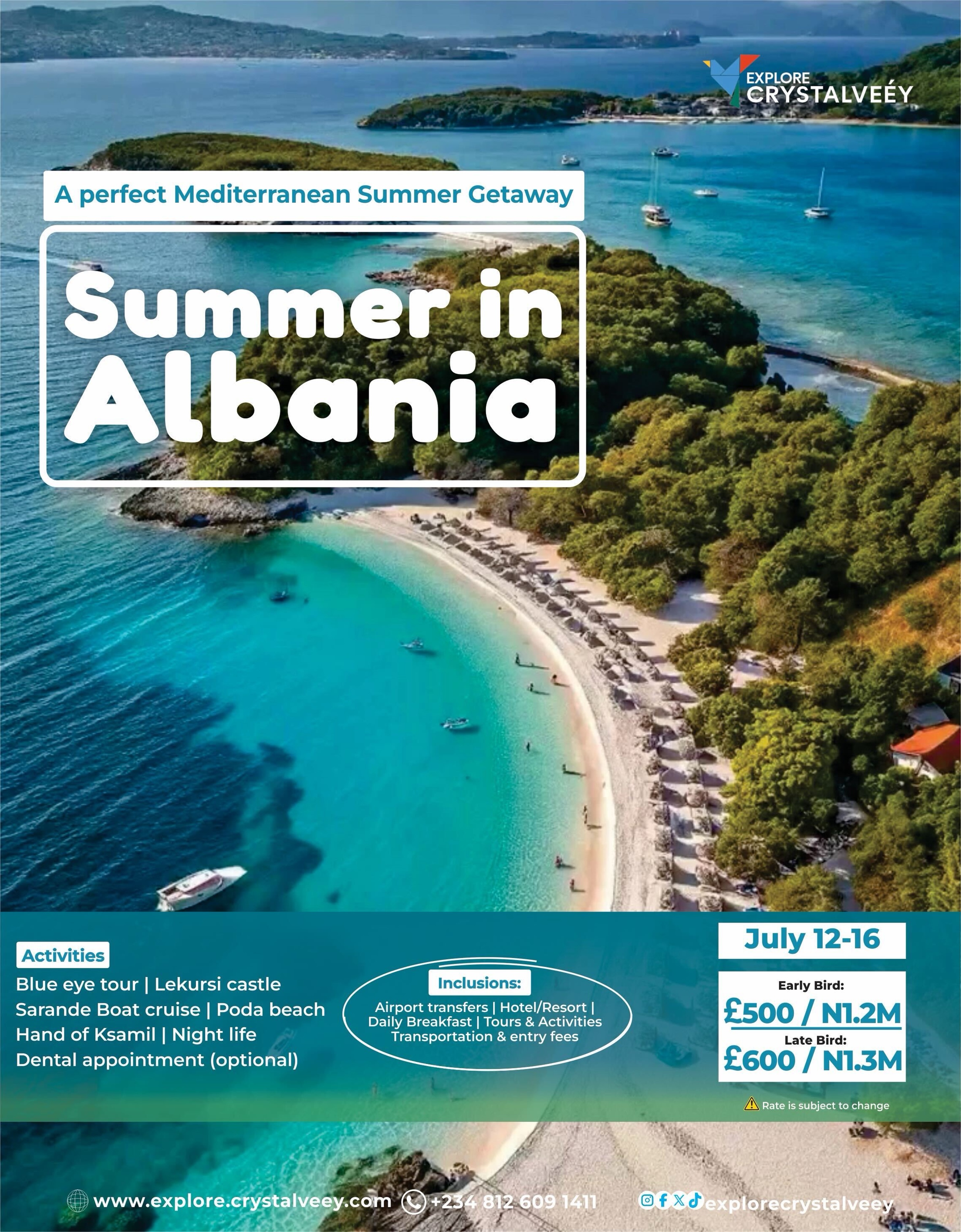The Events&Travel Company �� Facebook ad: You deserve a Mediterranean summer escape to Albania…