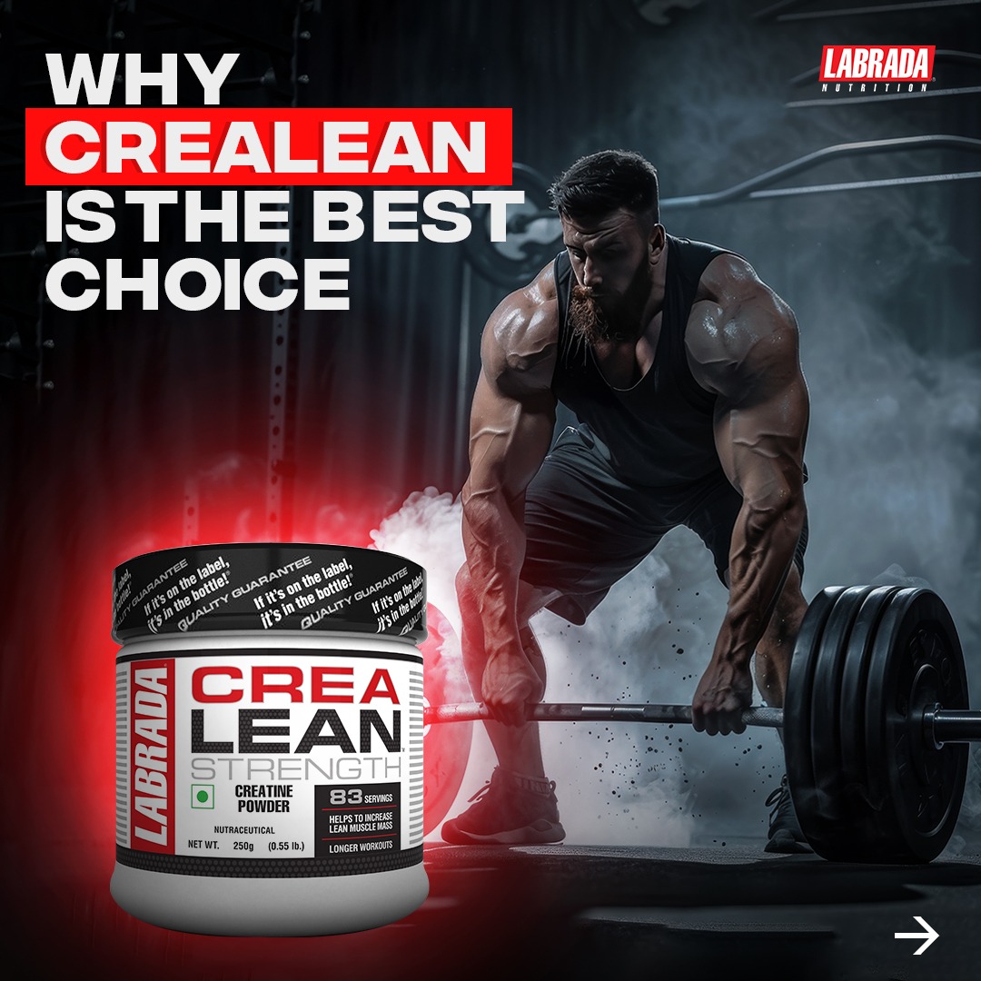 Labrada Nutrition India Facebook ad: Transform your body with Labrada Crealean!