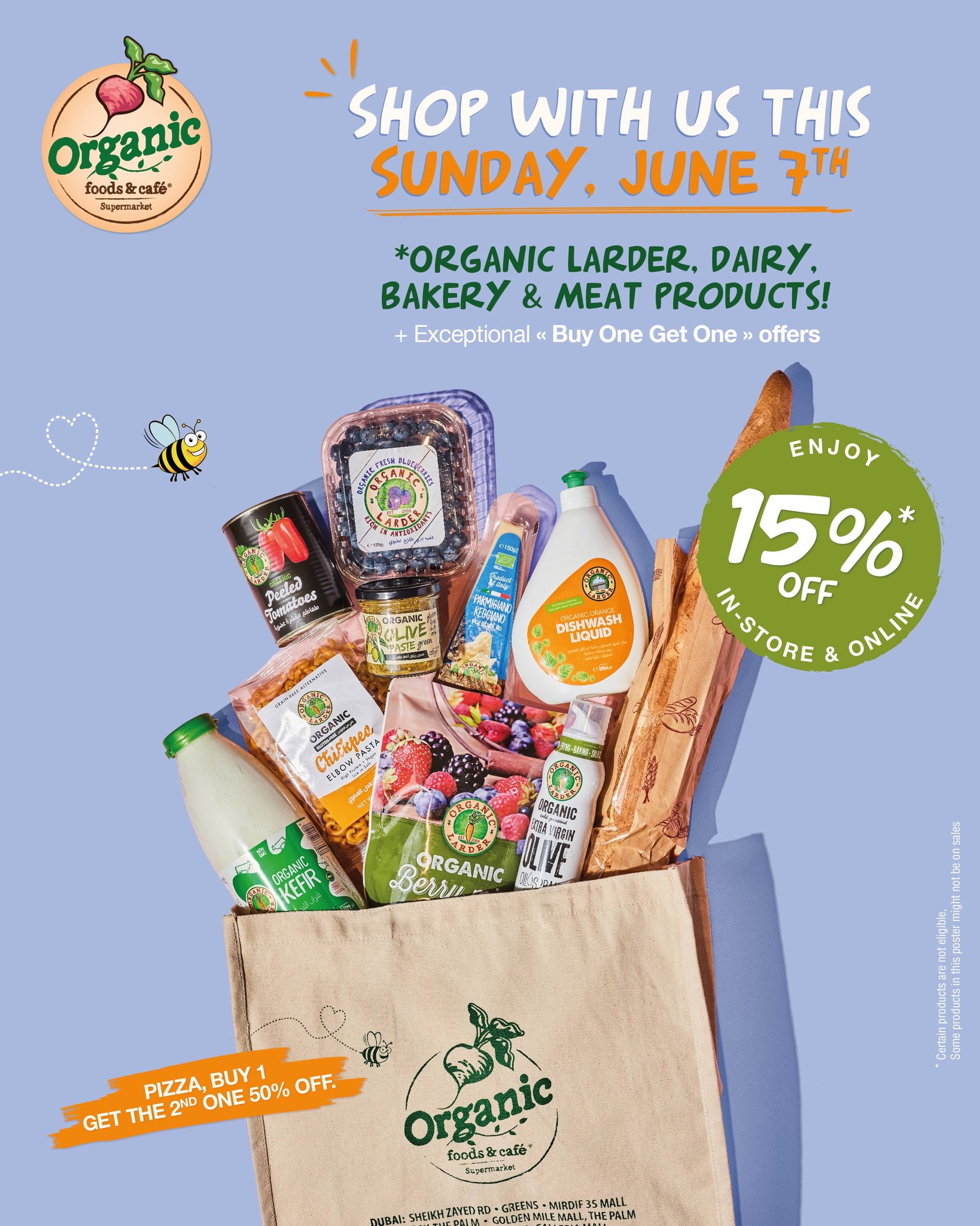 Organic Foods and Cafe Facebook ad: Mark you as this Sunday, June 7th is…