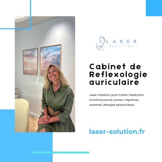 Laser Solution Cannes Facebook ad: Cabinet de réflexologie auriculaire au laser doux, indolore…