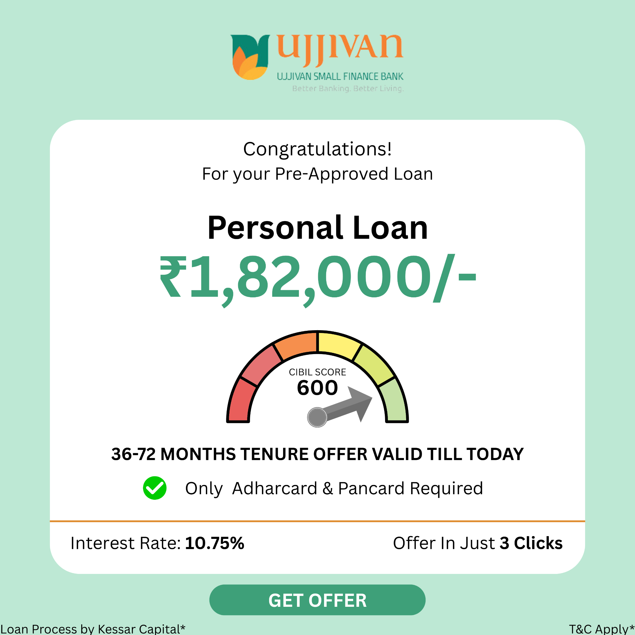 Kessar capital Facebook ad: Fast and easy digital Loan Application