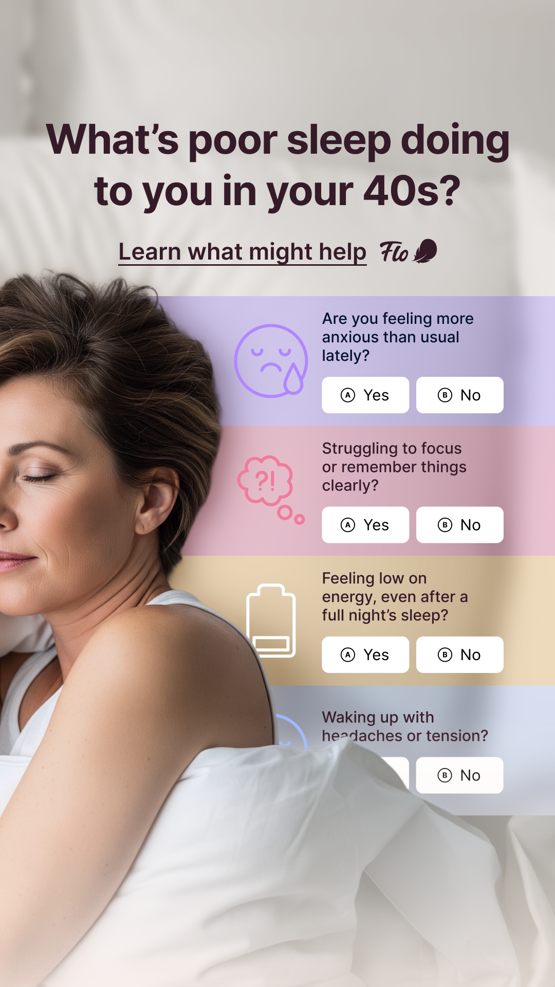 Flo Health App Facebook ad: Try Flo and never look back