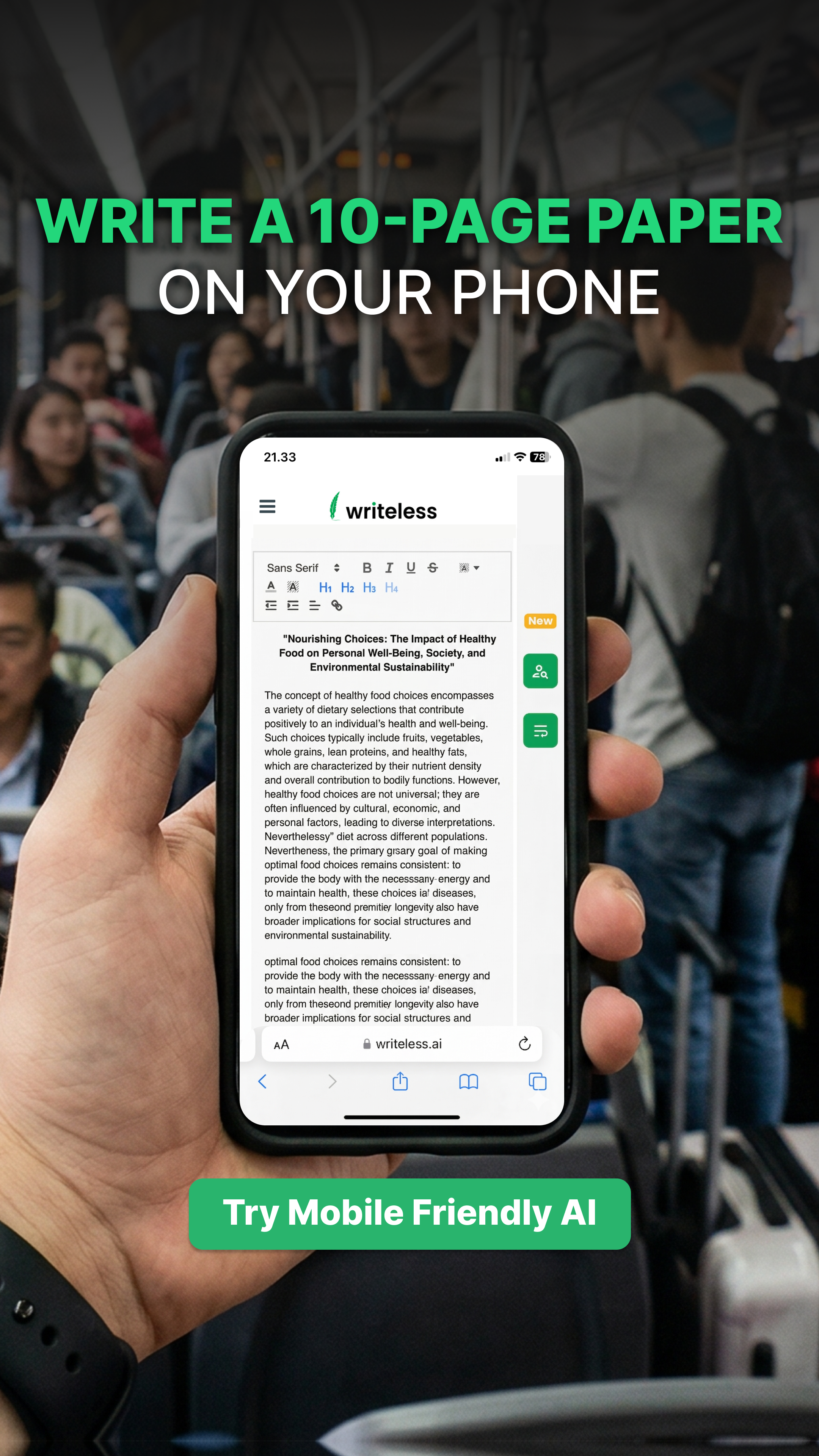 Writeless AI Facebook ad