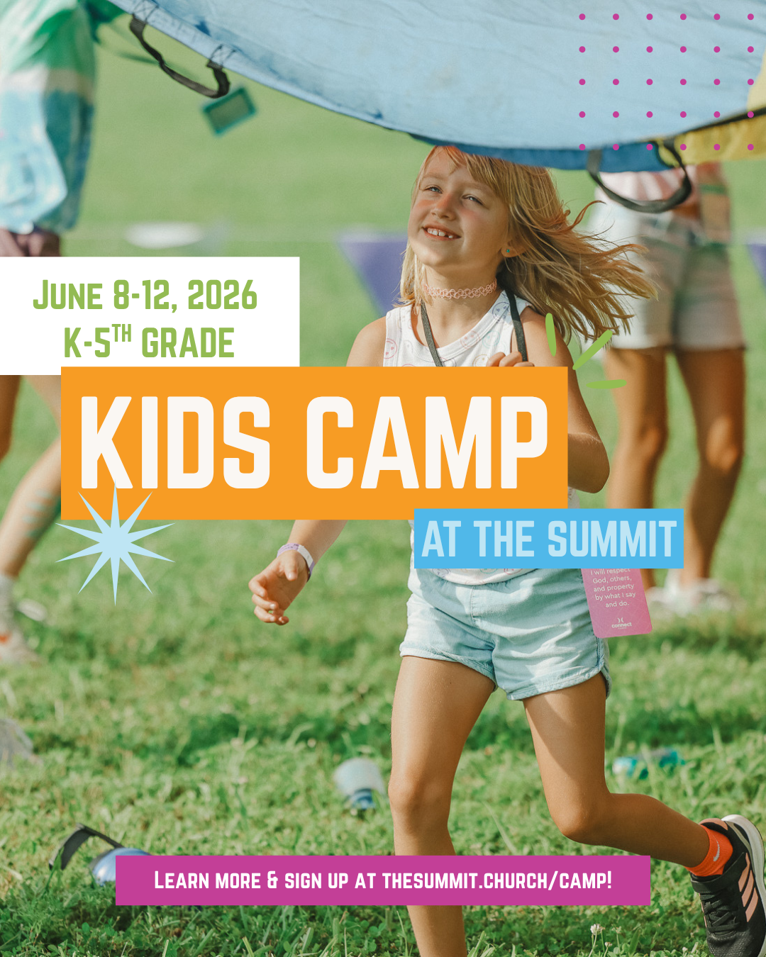 The Summit Church Facebook ad: Kids are invited to Kids Camp happening June…