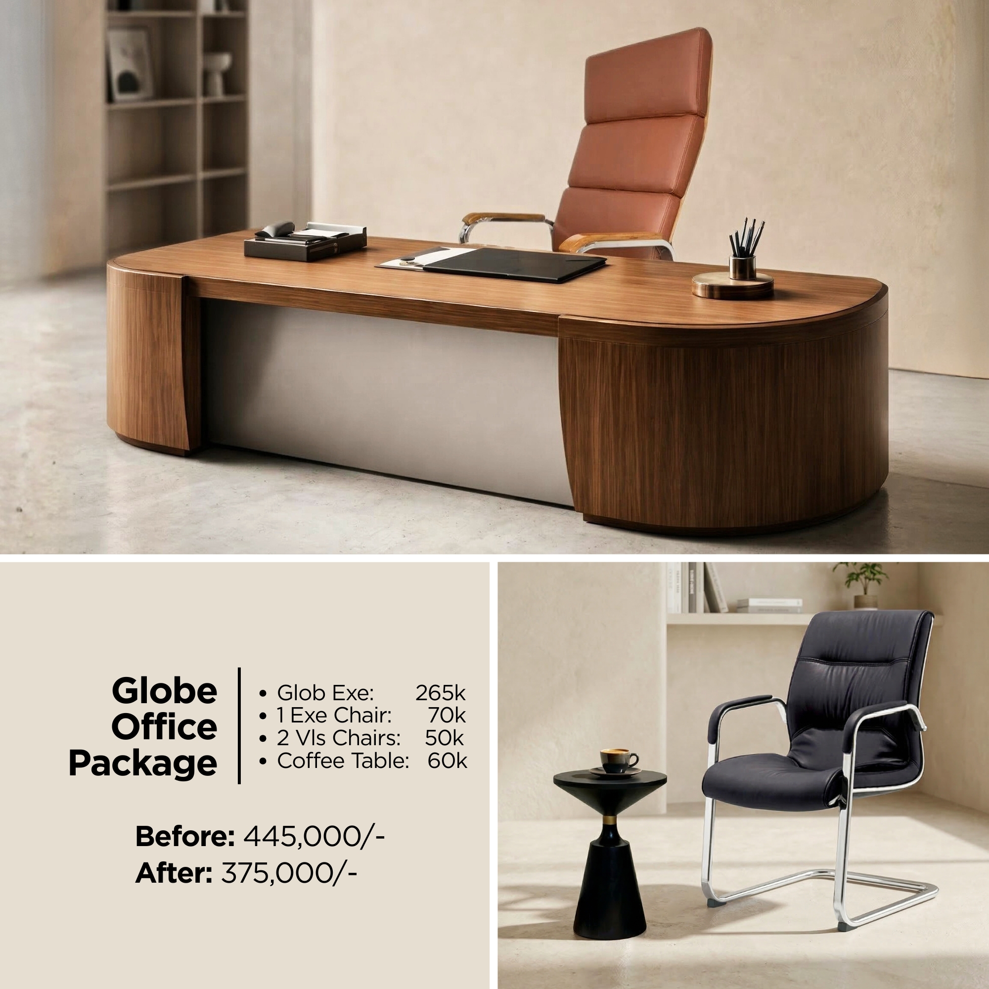 A.Z Living Spaces Facebook ad: Upgrade your workspace with style, comfort, and…