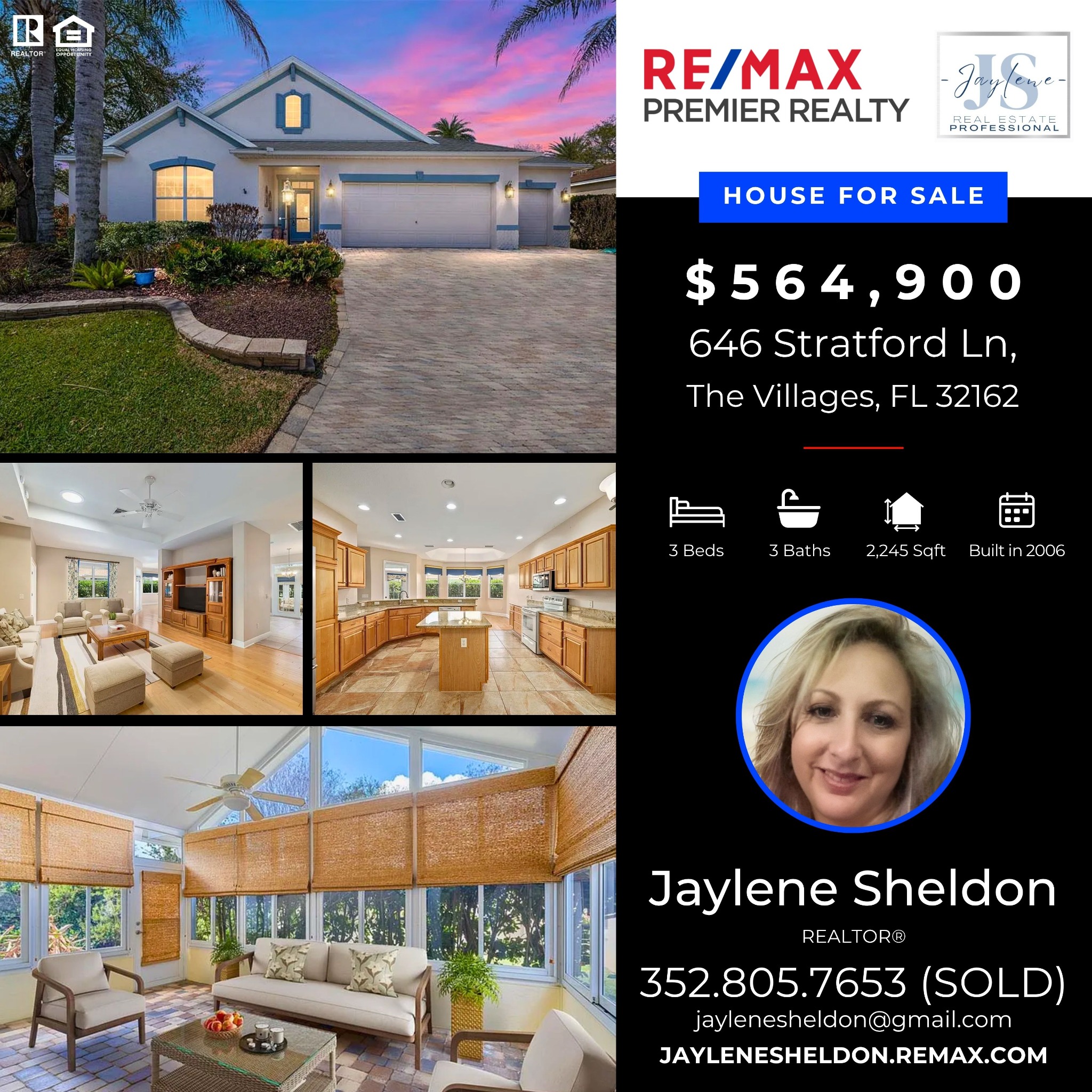 Jaylene Sheldon, Realtor Facebook ad: Stonecrest Spruce Creek Villages Homes for Sale - RE/MAX…