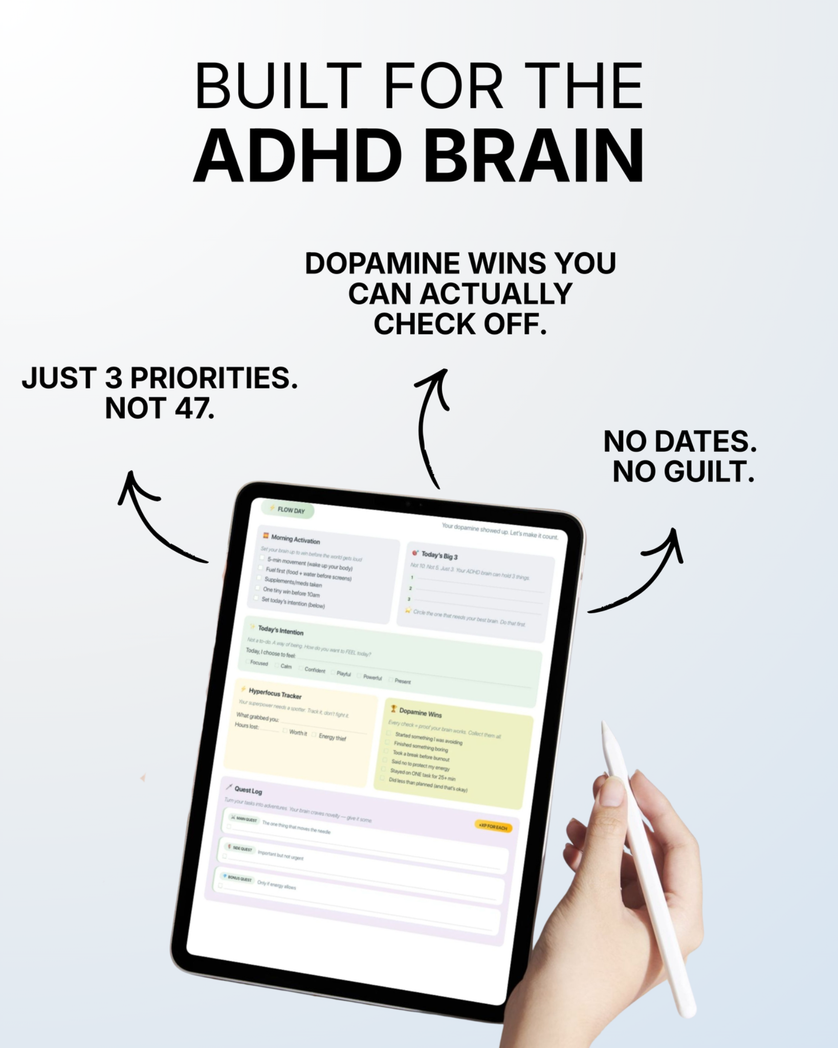 Dopamine Planner Facebook ad: Every feature exists because the creator needed it
