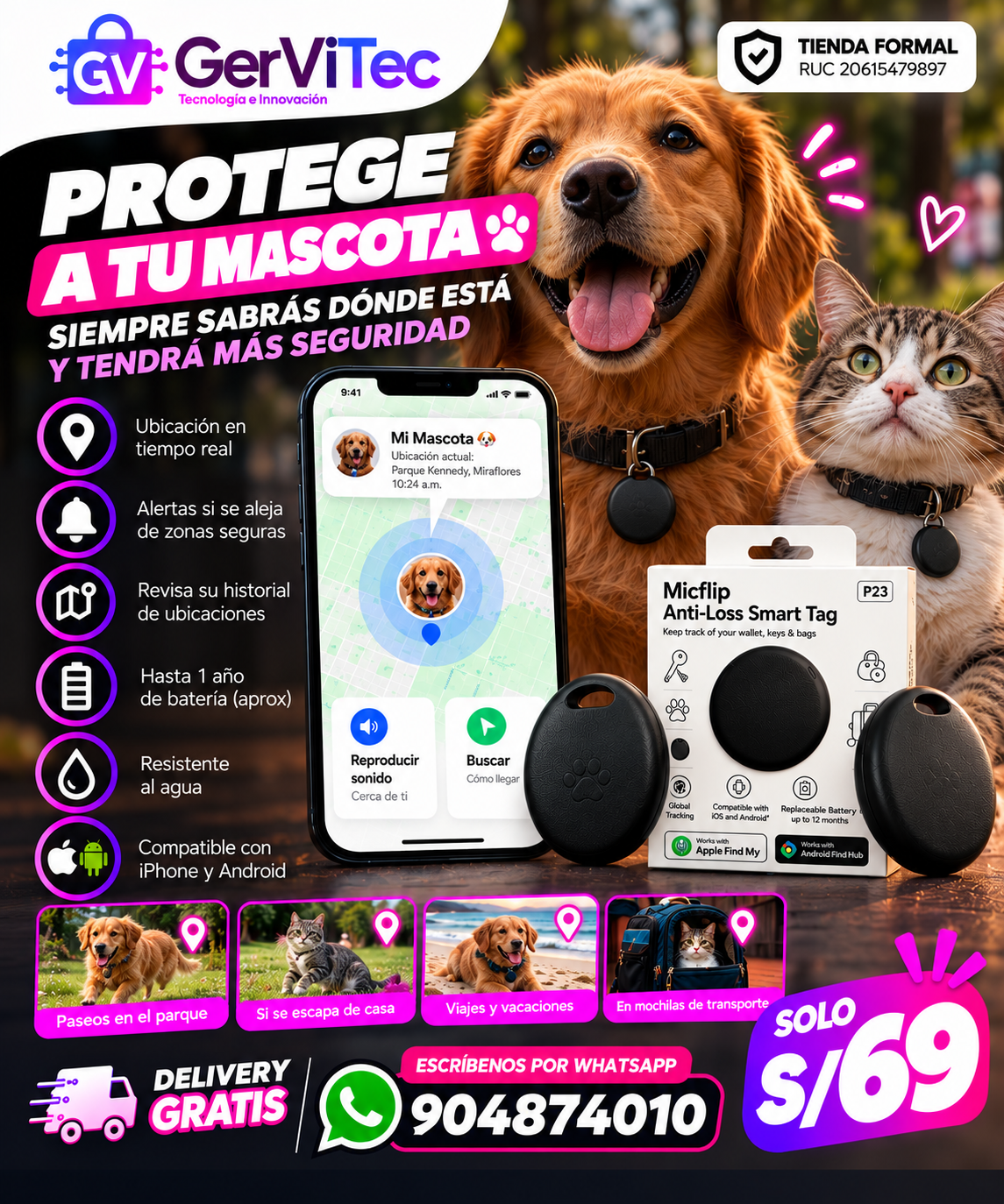 Gervitec Facebook ad: PROTEGE A TU MASCOTA
