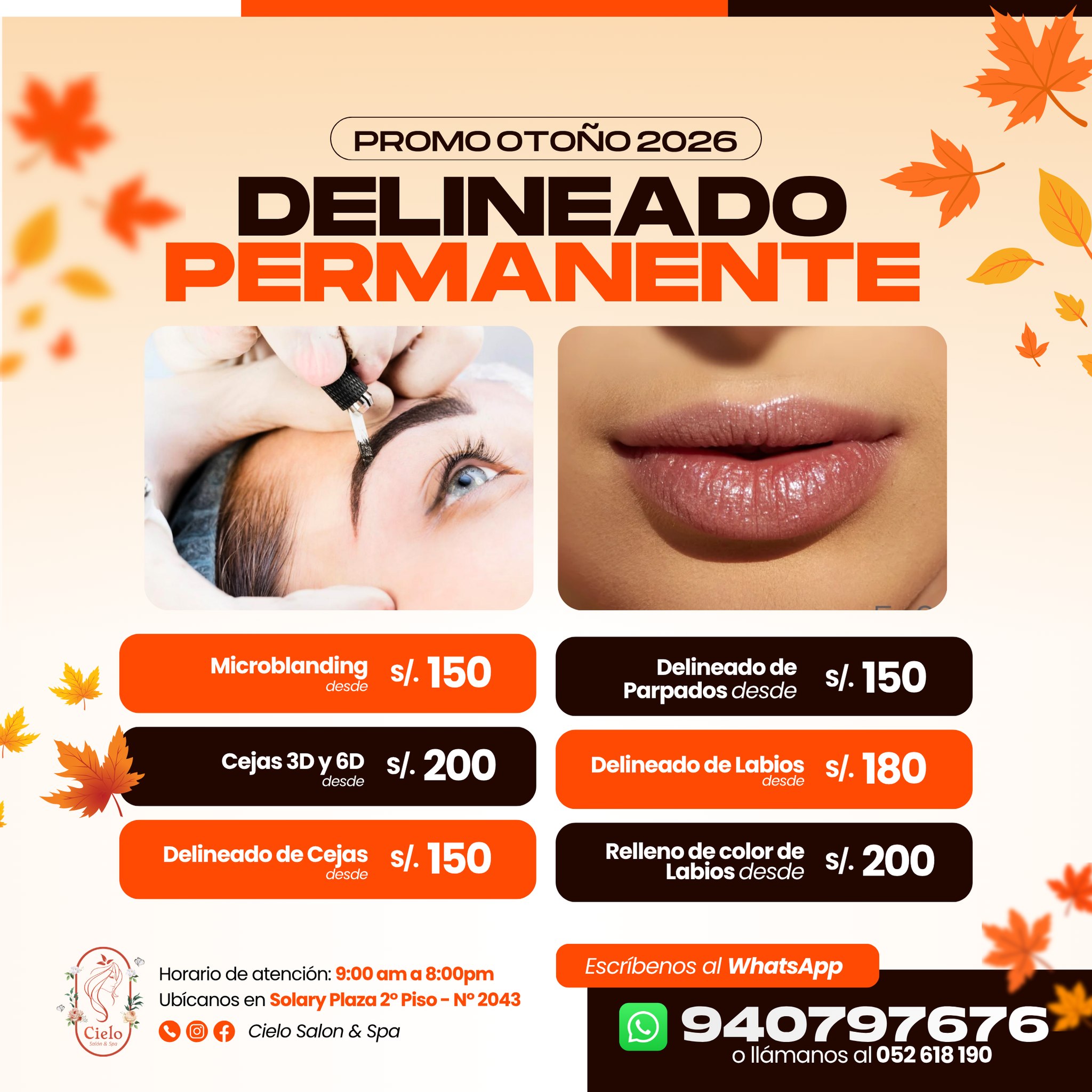 Cielo Salón Spa Facebook ad: Esta temporada de otoño, es momento de renovarte…