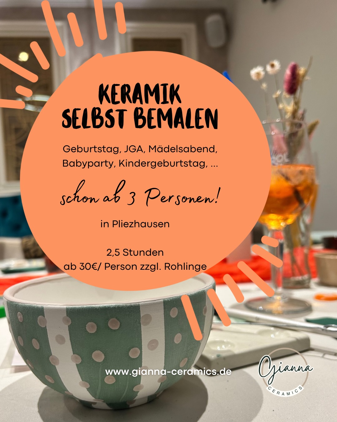 gianna.ceramics Facebook ad: Private Keramik Events in Pliezhausen