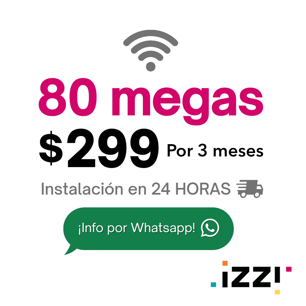 izzi.mx Facebook ad: Disfruta una red confiable