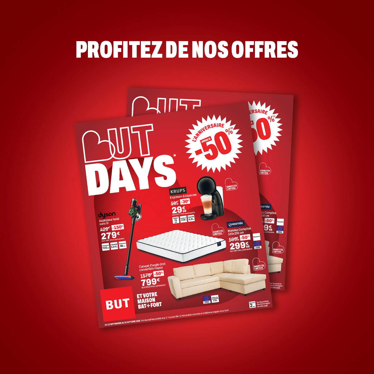 BUT Facebook ad: BUT DAYS: jusqu'à -50%