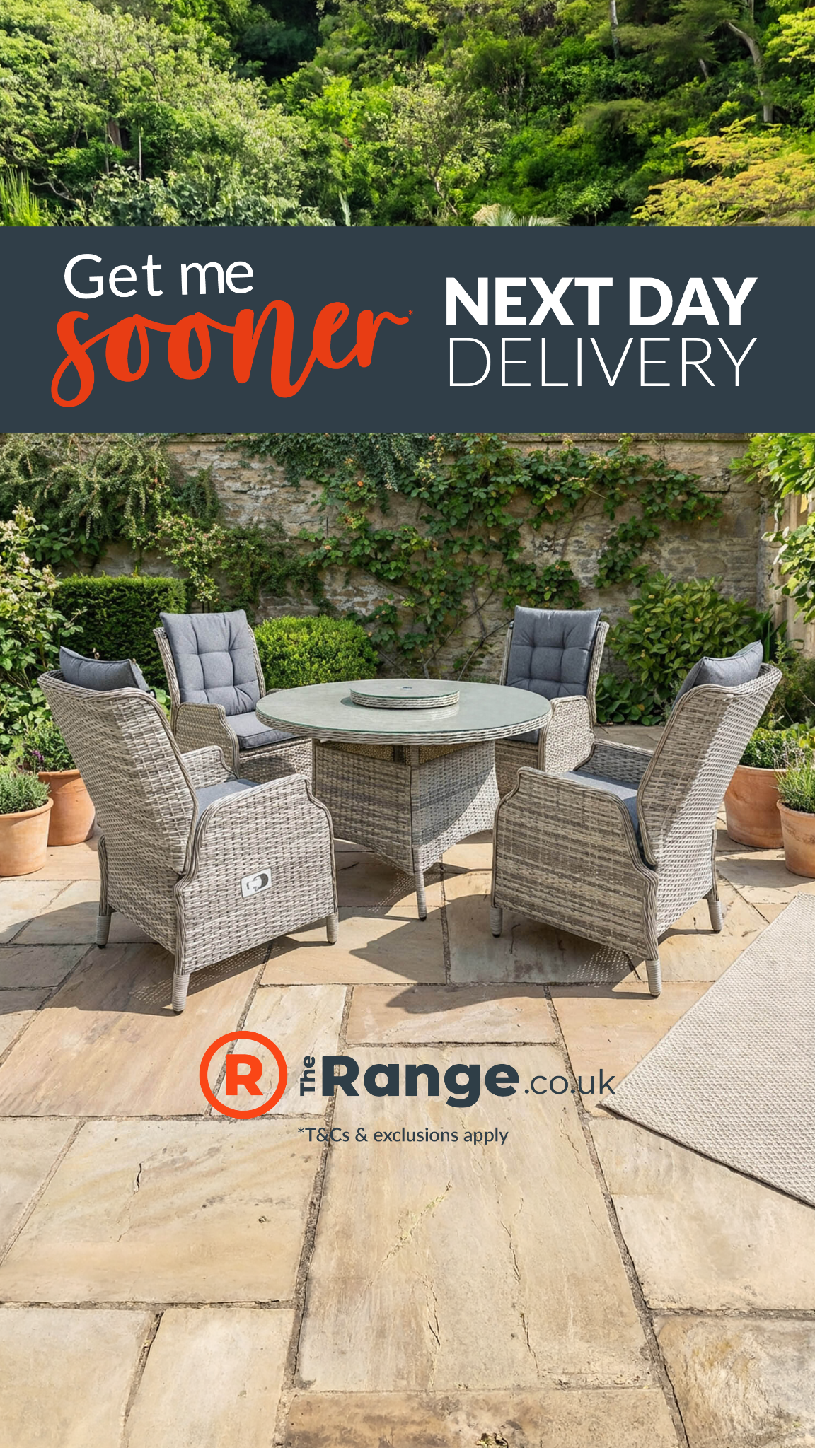 The Range Facebook ad: Next Day Deals on Home Essentials
