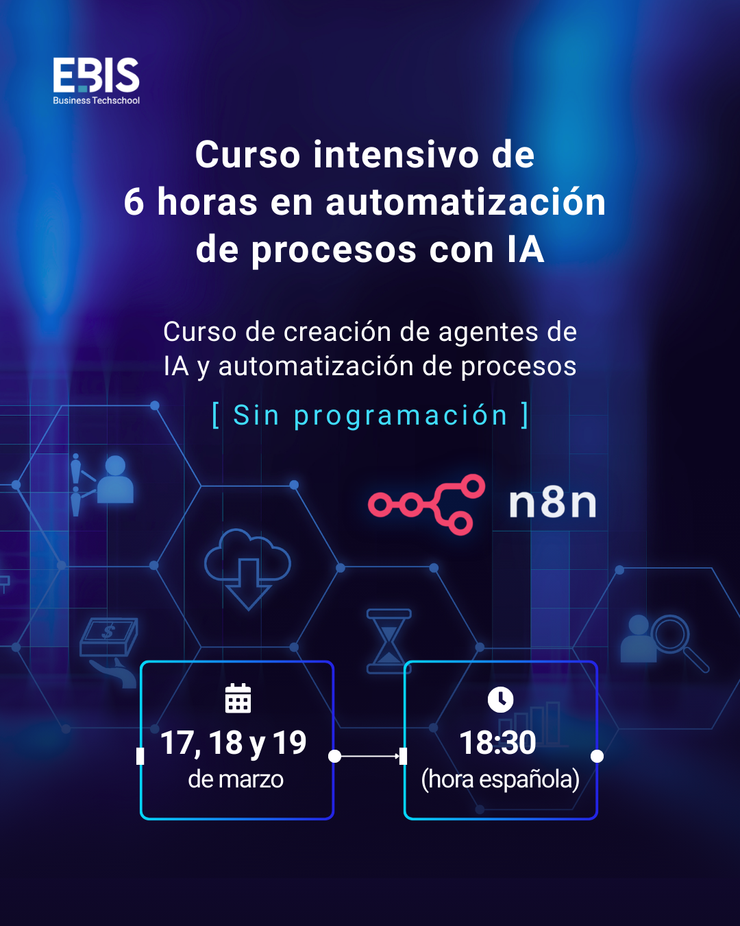 EBIS Business Techschool Facebook ad: Curso Intensivo gratuito