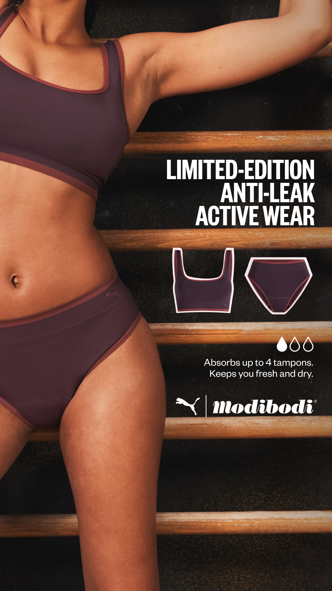 Modibodi Facebook ad: Get Set To Go With Your Flow