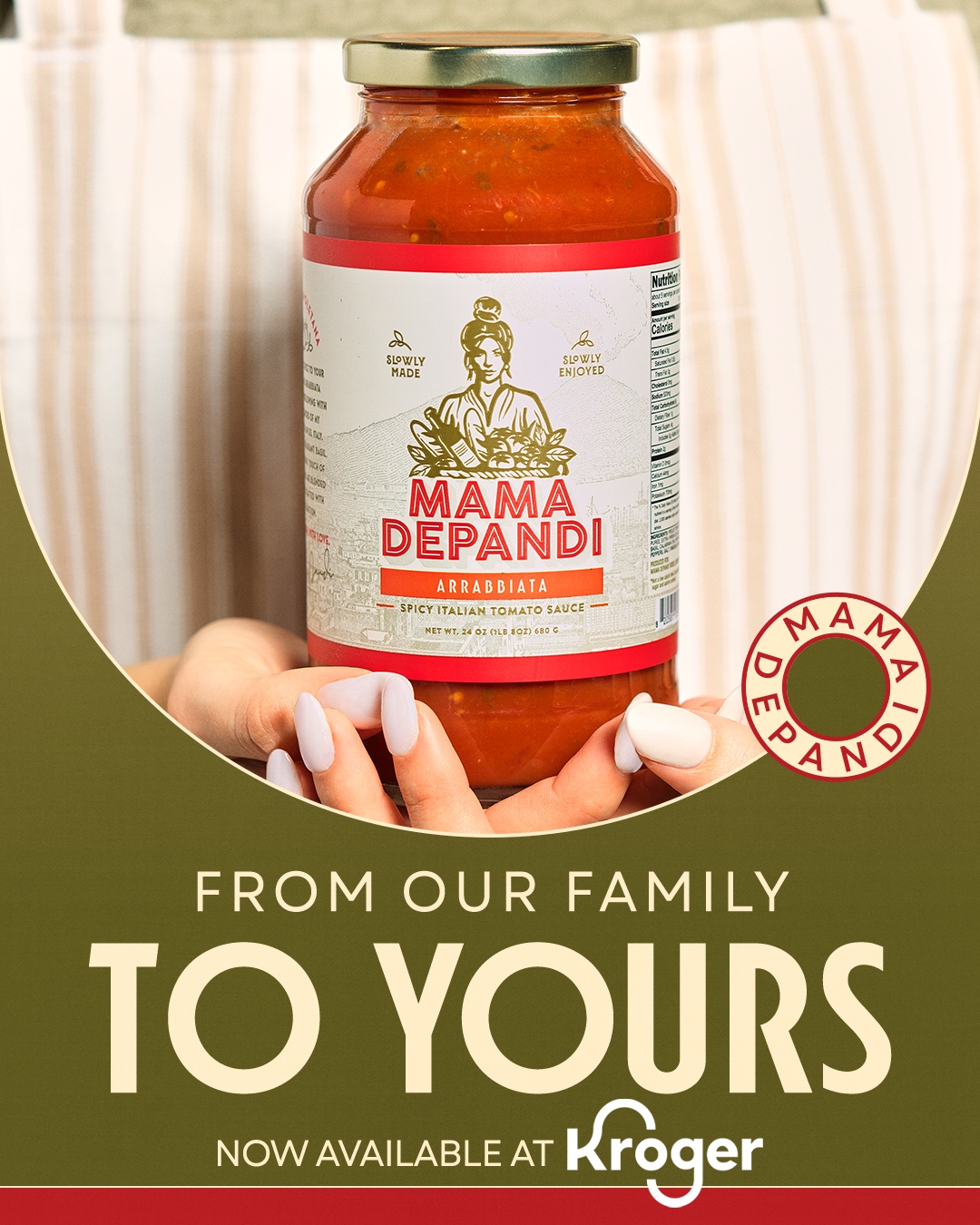 Mama DePandi Facebook ad: Find Us At Kroger