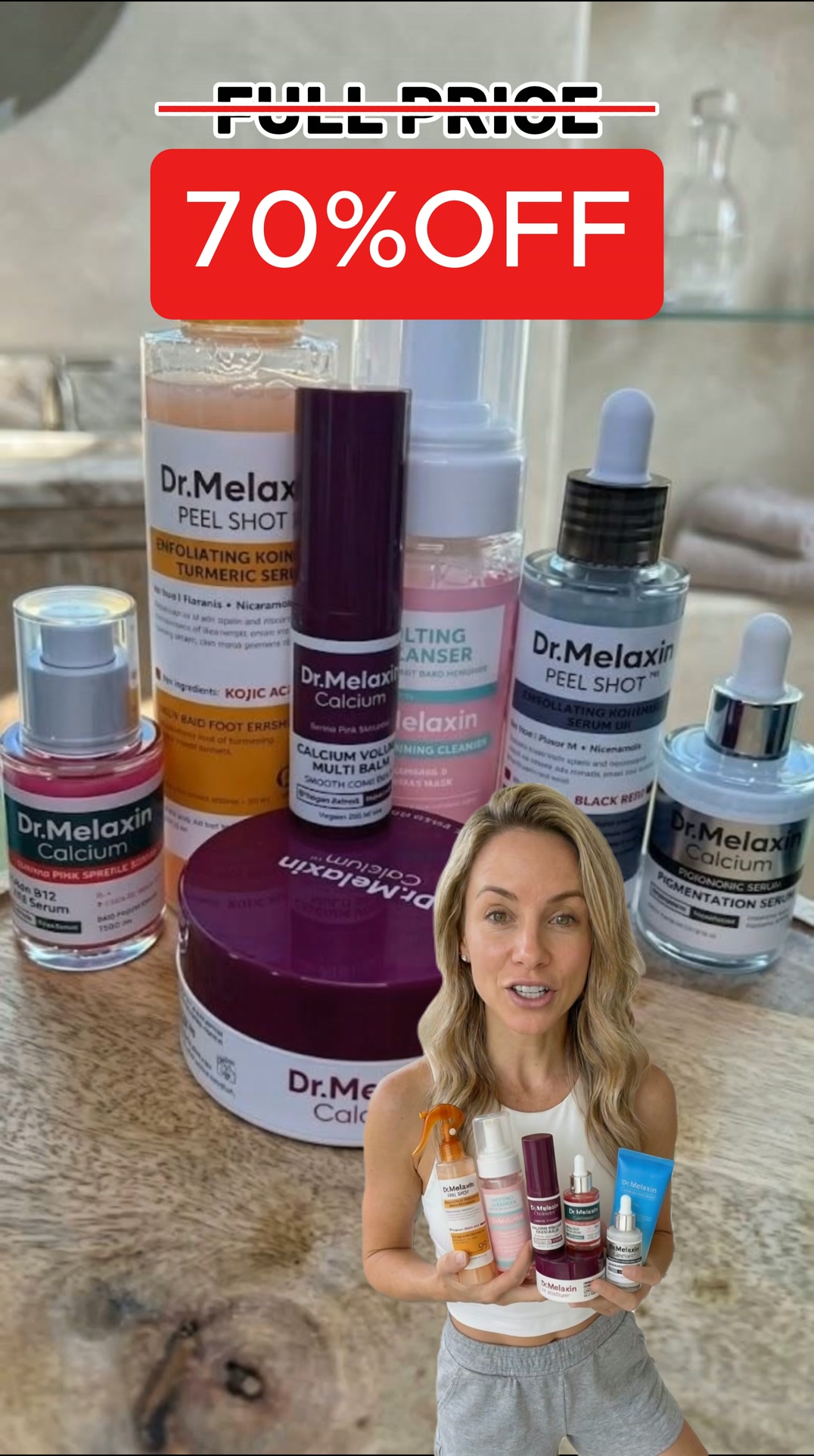 Dr.Melaxin US.official Facebook ad: One Routine. Radiant Skin, Face to Body.