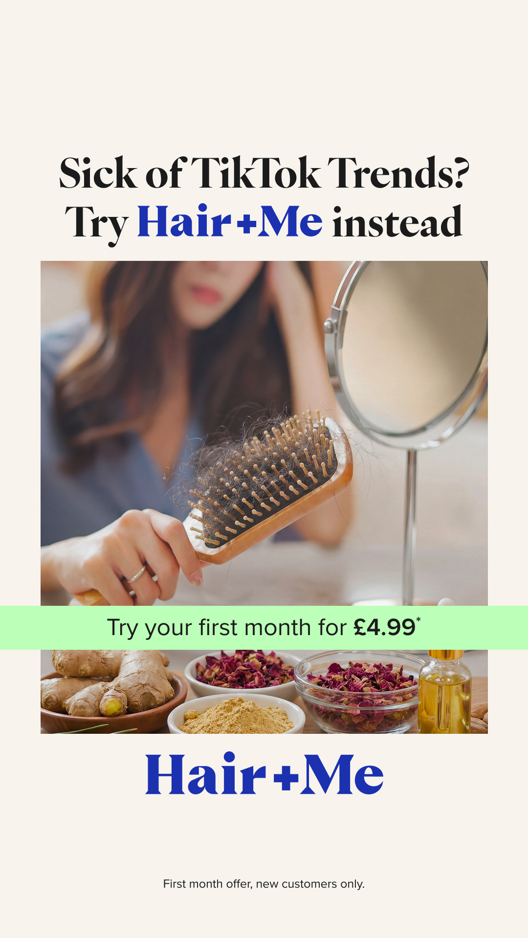 Hair + Me Facebook ad