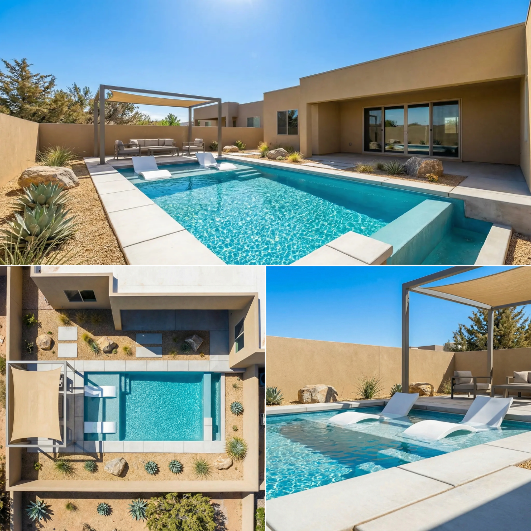 Prime Pools and Landscaping Facebook ad: Get A Custom Gunite Pool + FREE $3,000 LED Upgrade