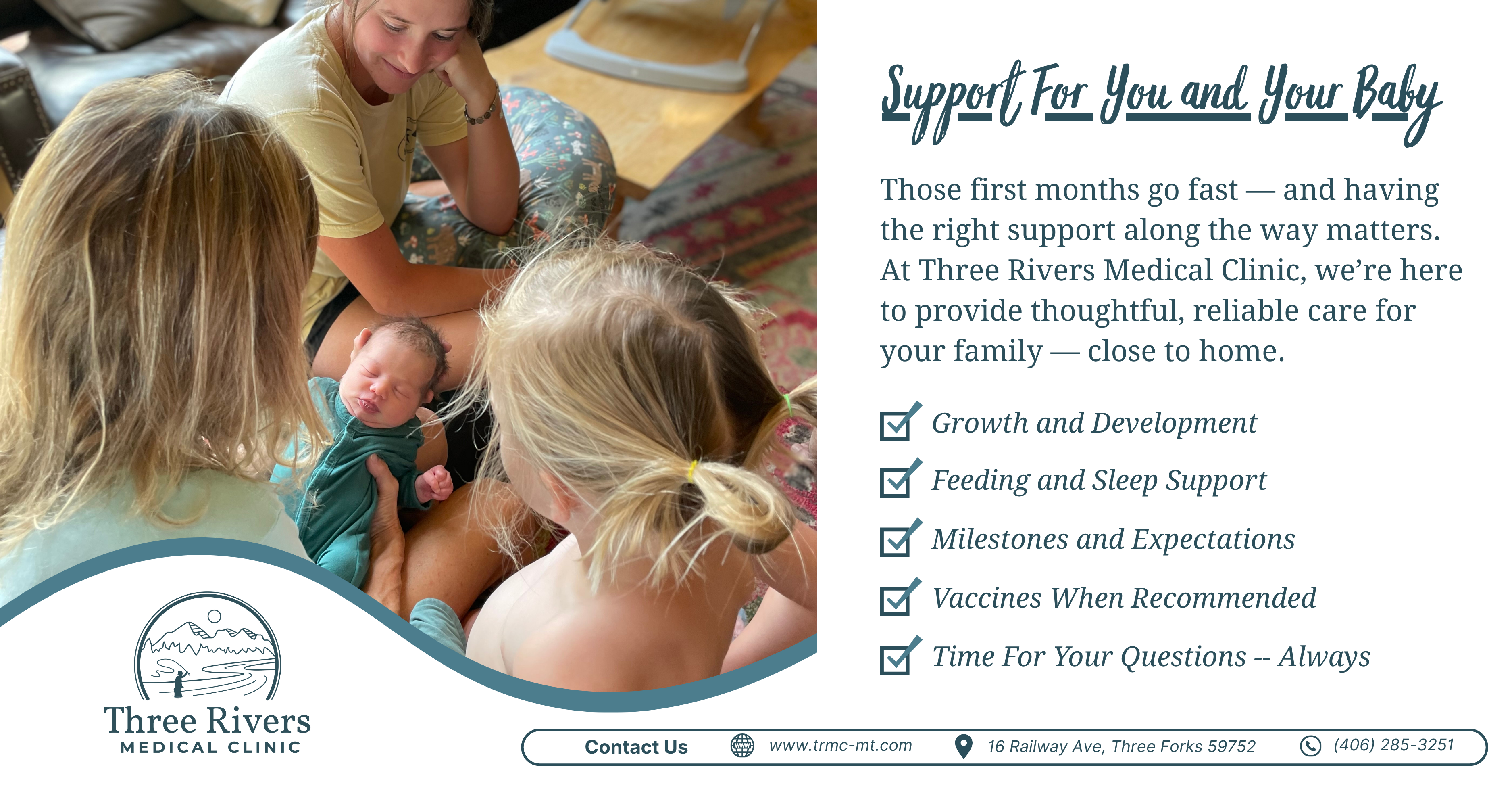 Three Rivers Medical Clinic Facebook ad: For Your Growing Family