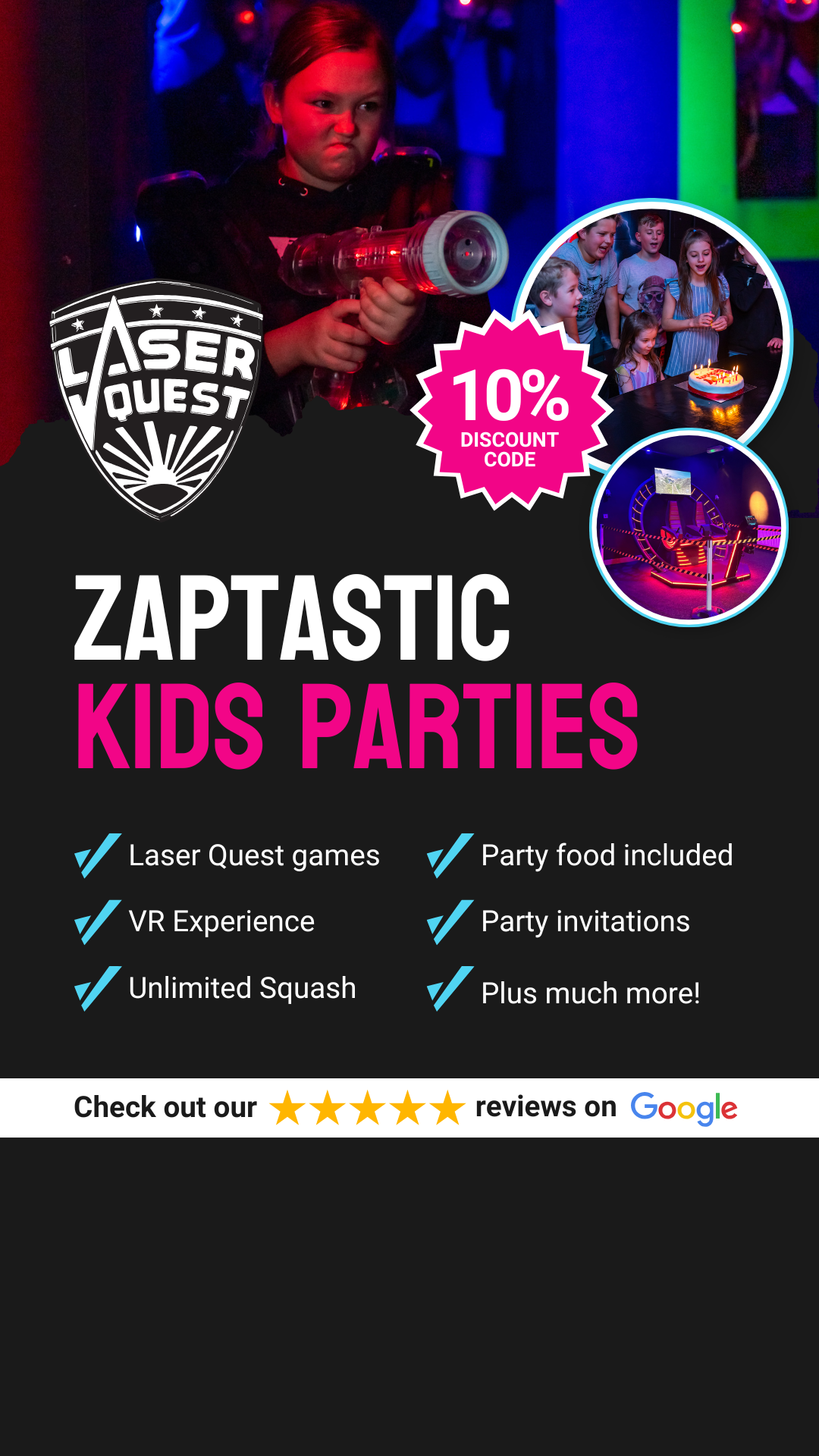 Laser Quest Sunderland Facebook ad from Nov 11, 2025